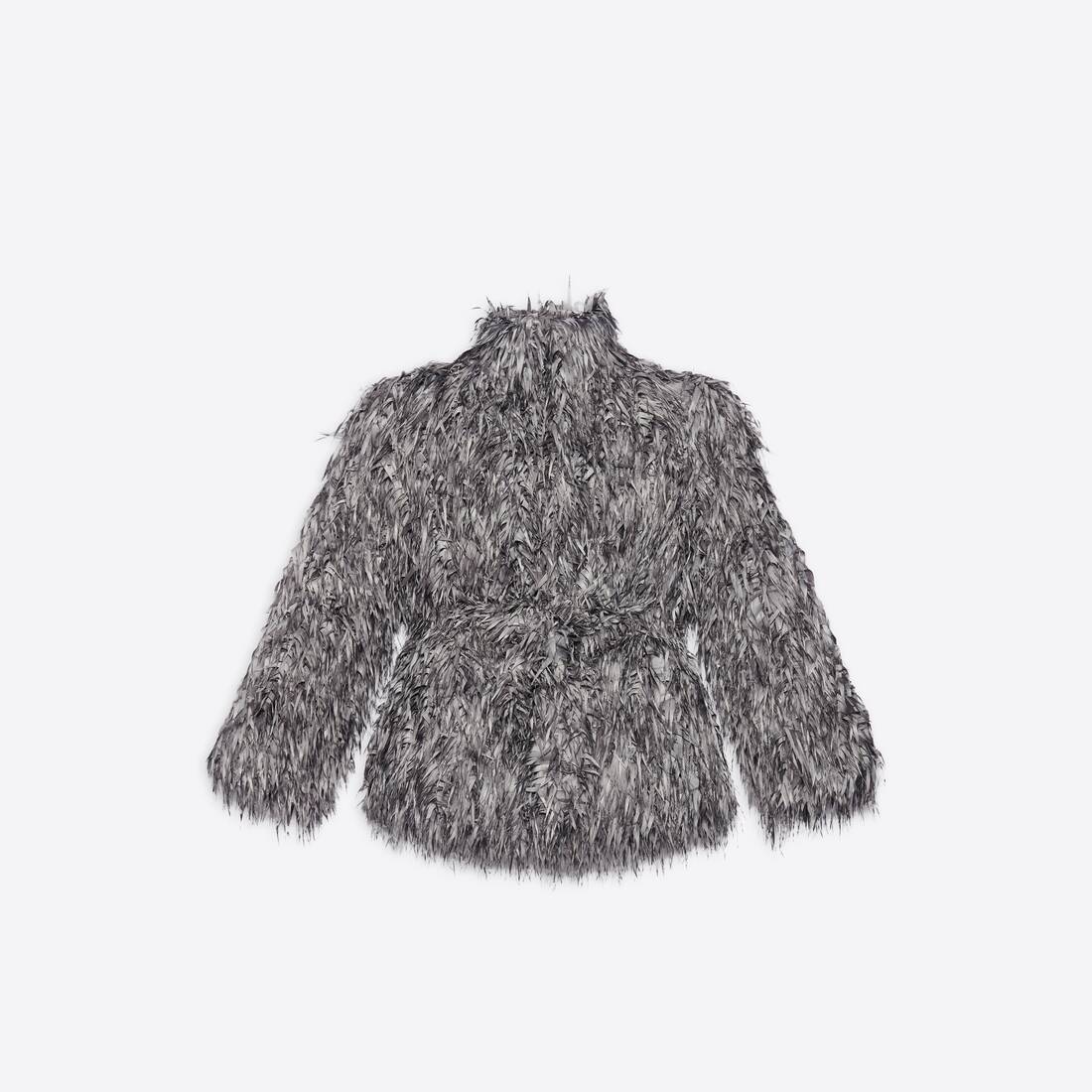 laser-cut fake fur jacket