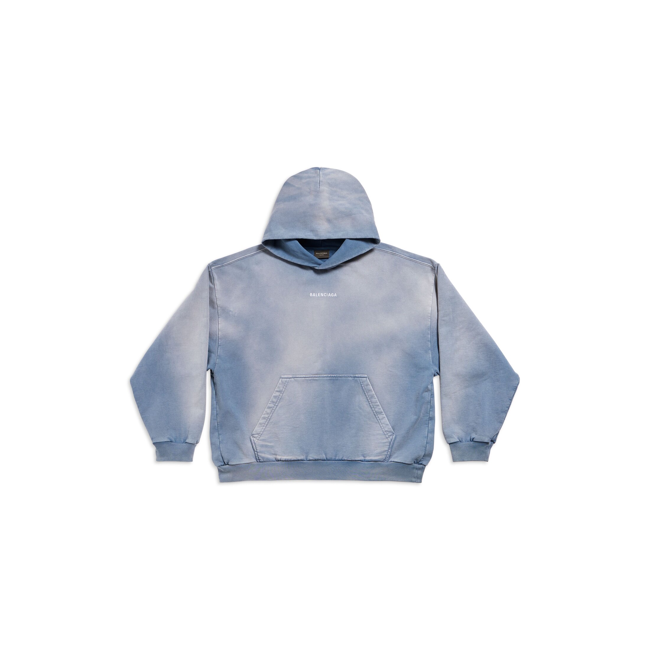 Hoodie Balenciaga Back Fit Medium - Bleu - Homme - XXS - Coton