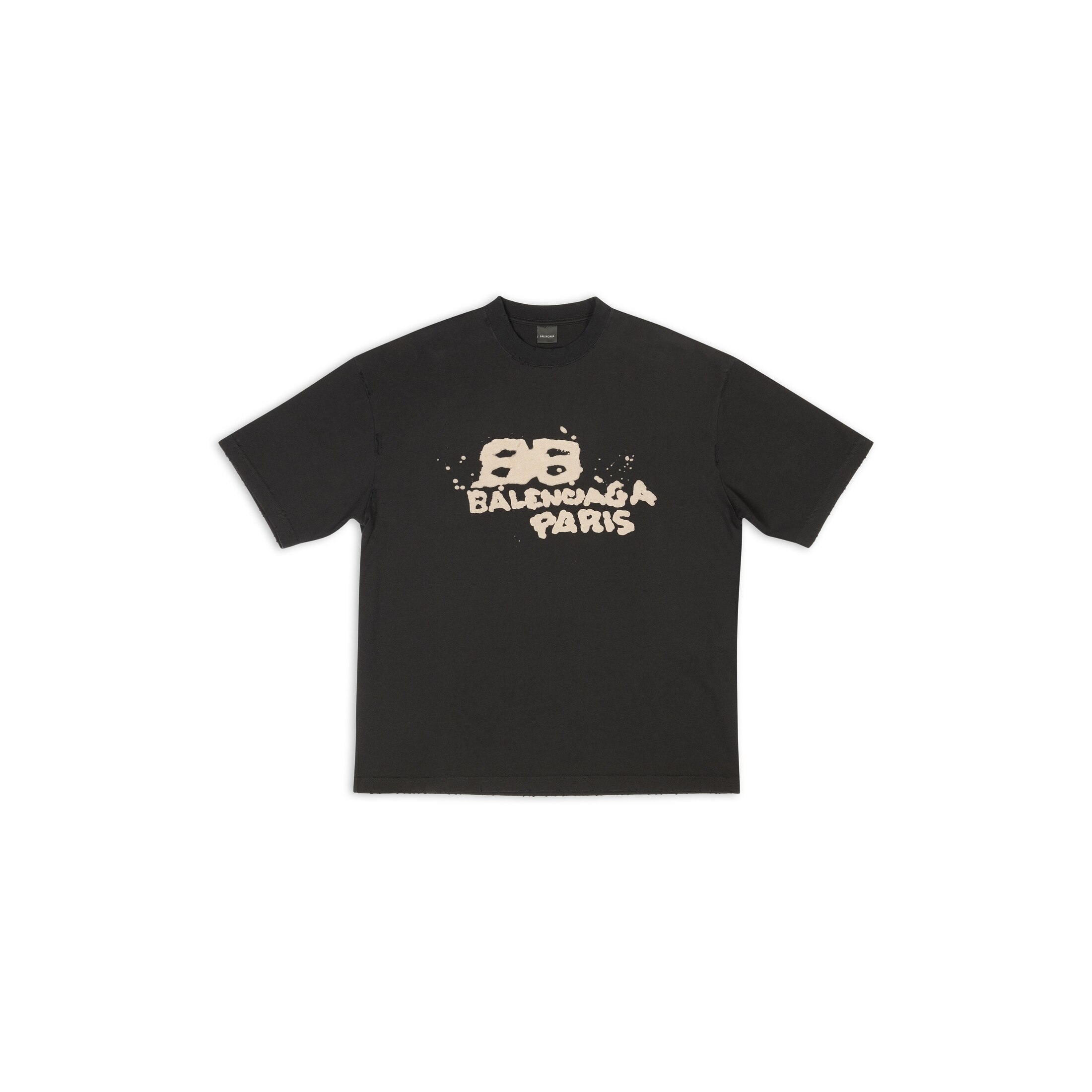 Balenciaga Hand-Drawn BB Icon T-Shirt Medium Fit - Black - Men's - - Cotton
