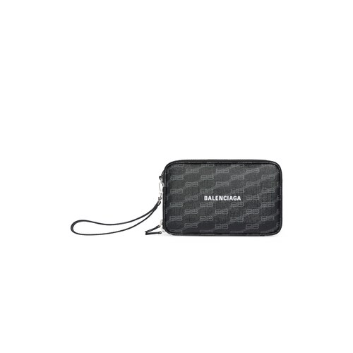 signature pouch with handle bb monogram coated canvas 