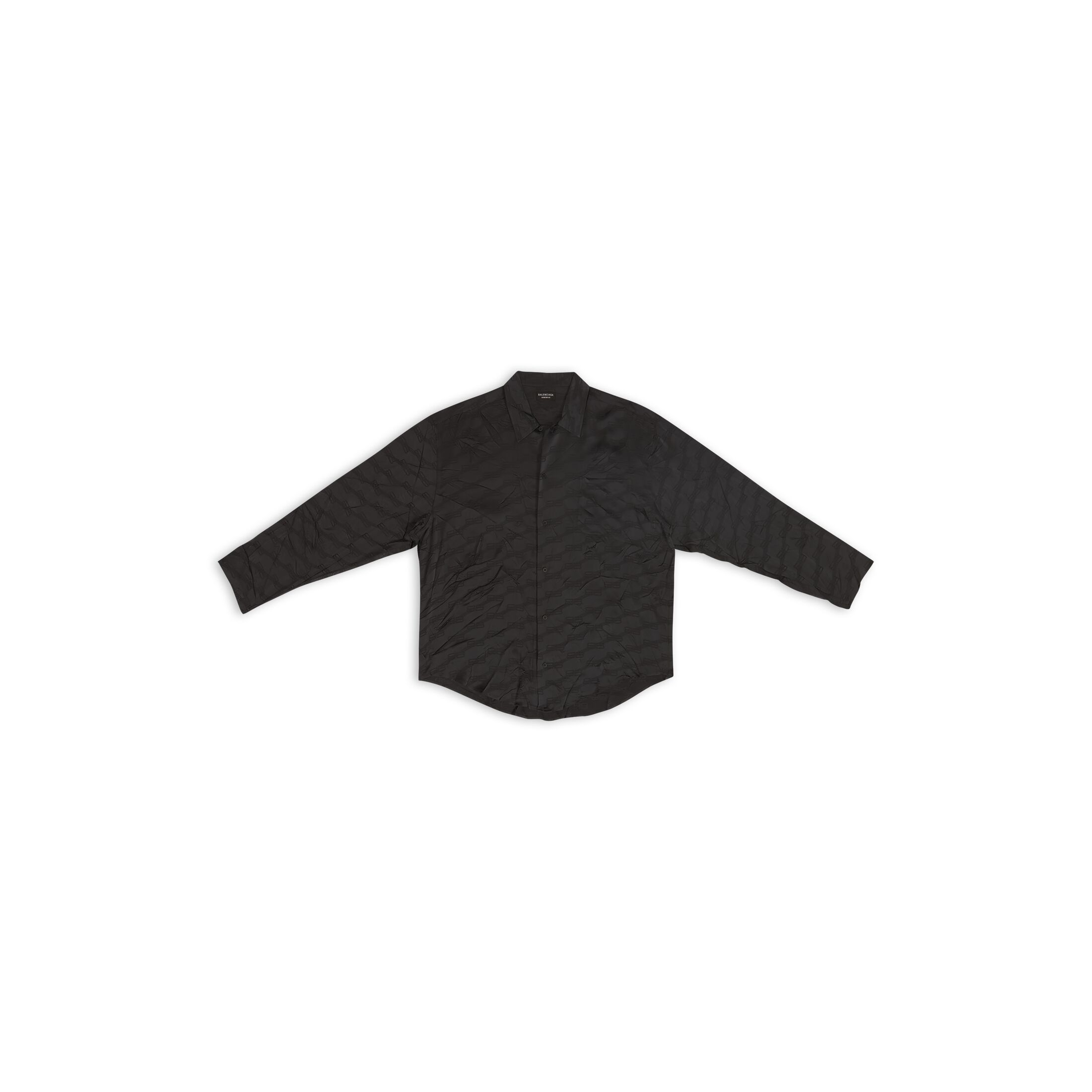 Balenciaga Camicia BB Monogram Minimal - Nero - Uomo - 39 - Viscosa