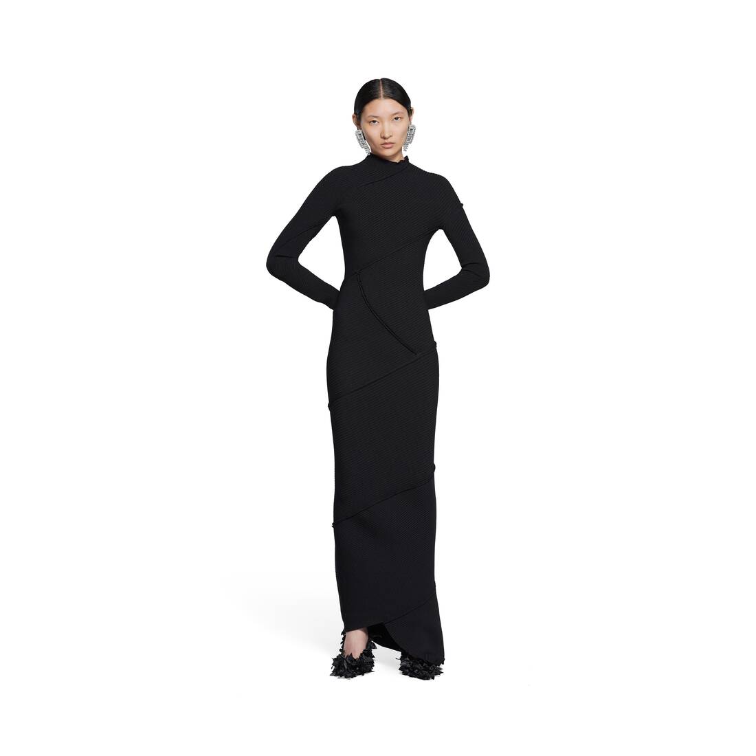 Women's Spiral Maxi Dress in Black