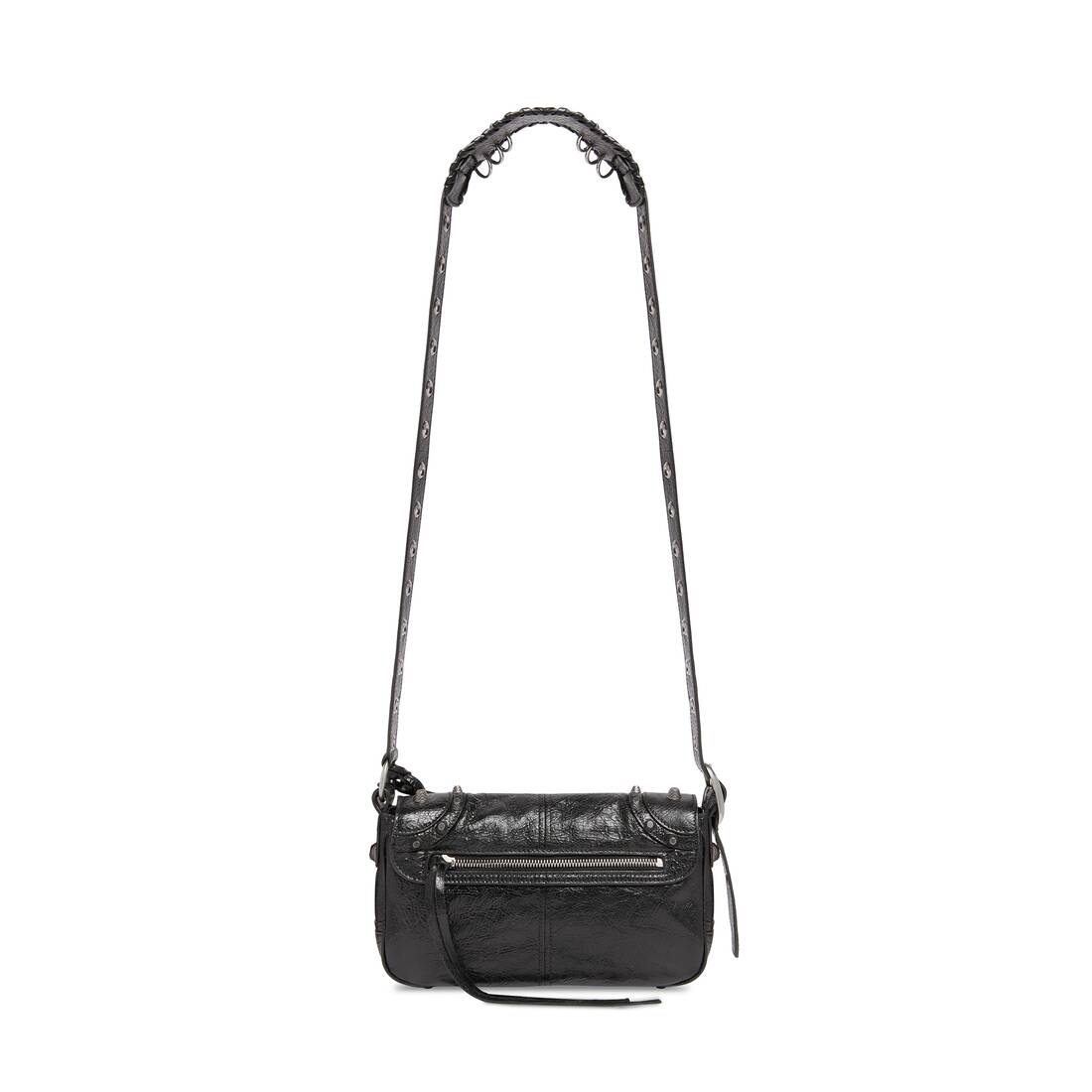 Men's Le Cagole Xs Flap Bag With Piercings in Black