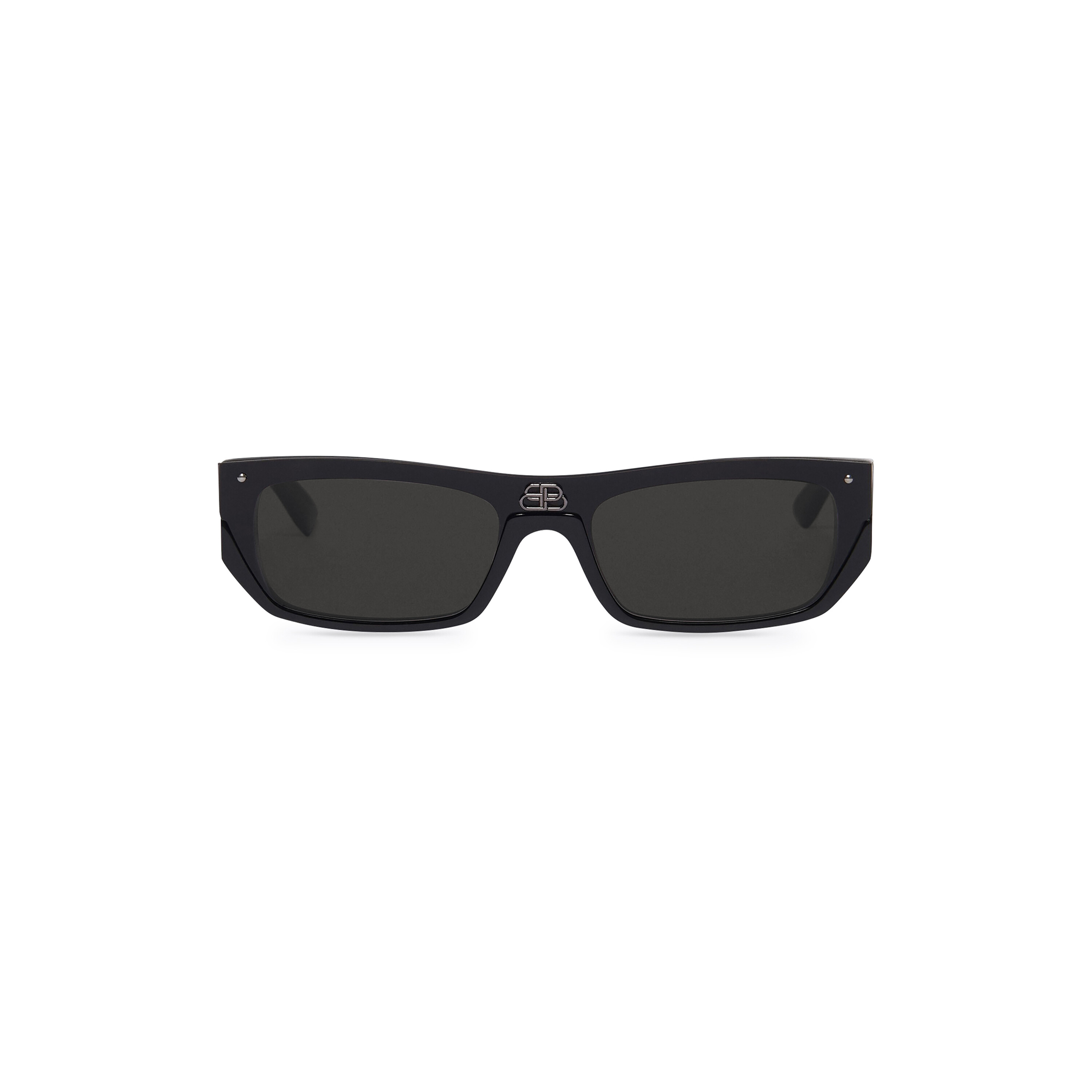 Shield Rectangle Sunglasses in Black | Balenciaga US