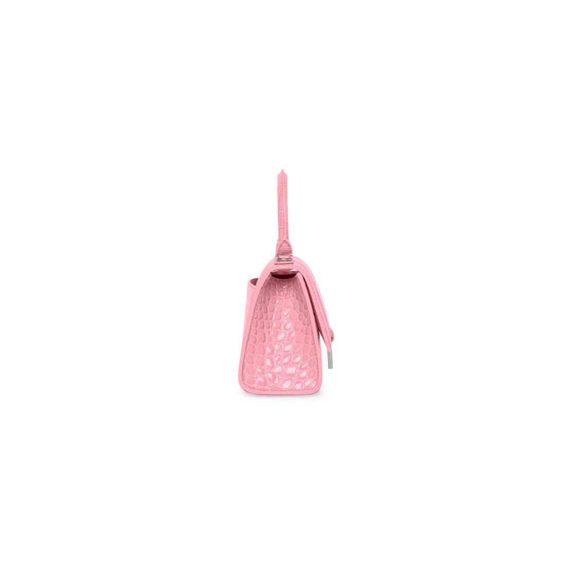 Women's Hourglass Xs Handbag Crocodile Embossed in Pink