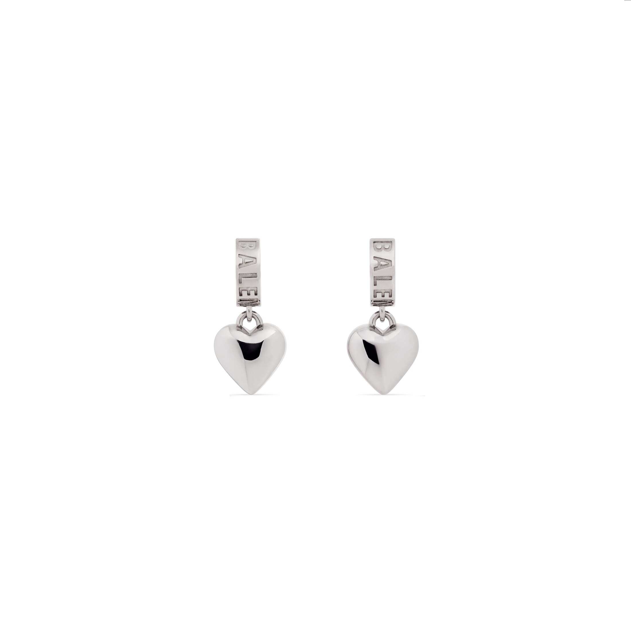 Balenciaga Sharp Heart Earrings - Silver - Woman - Sterling Silver