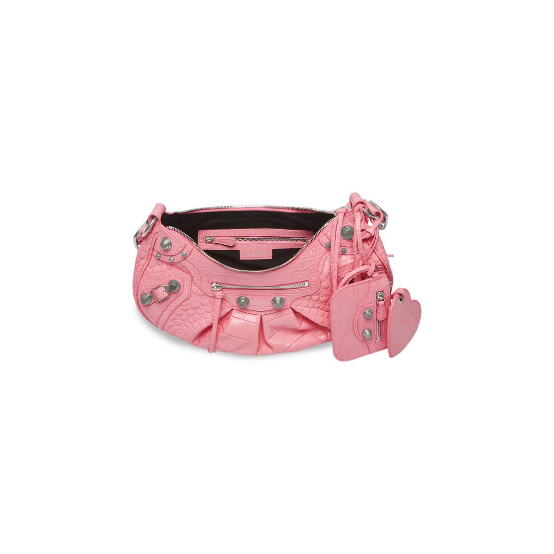 公式販売品 Balenciaga ピンク　ボディーバッグ　クロコ押し ショルダーバッグ