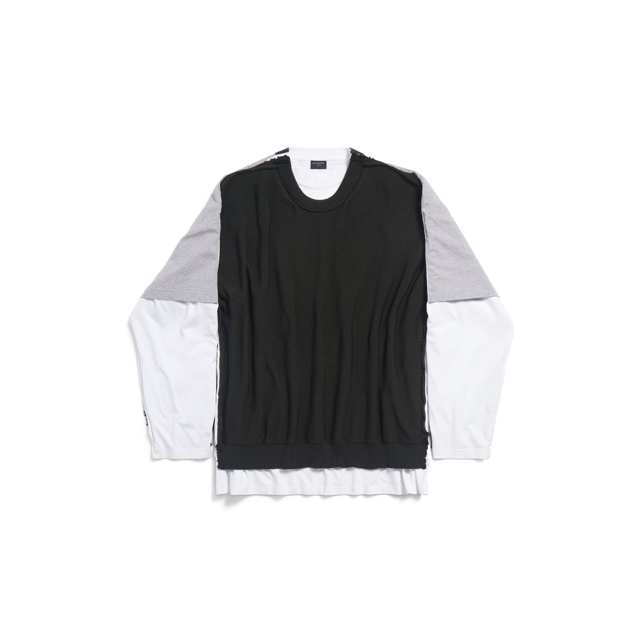 Balenciaga 3B Sports Icon Hybrid Large Sweater - Black - Men's - - Cotton