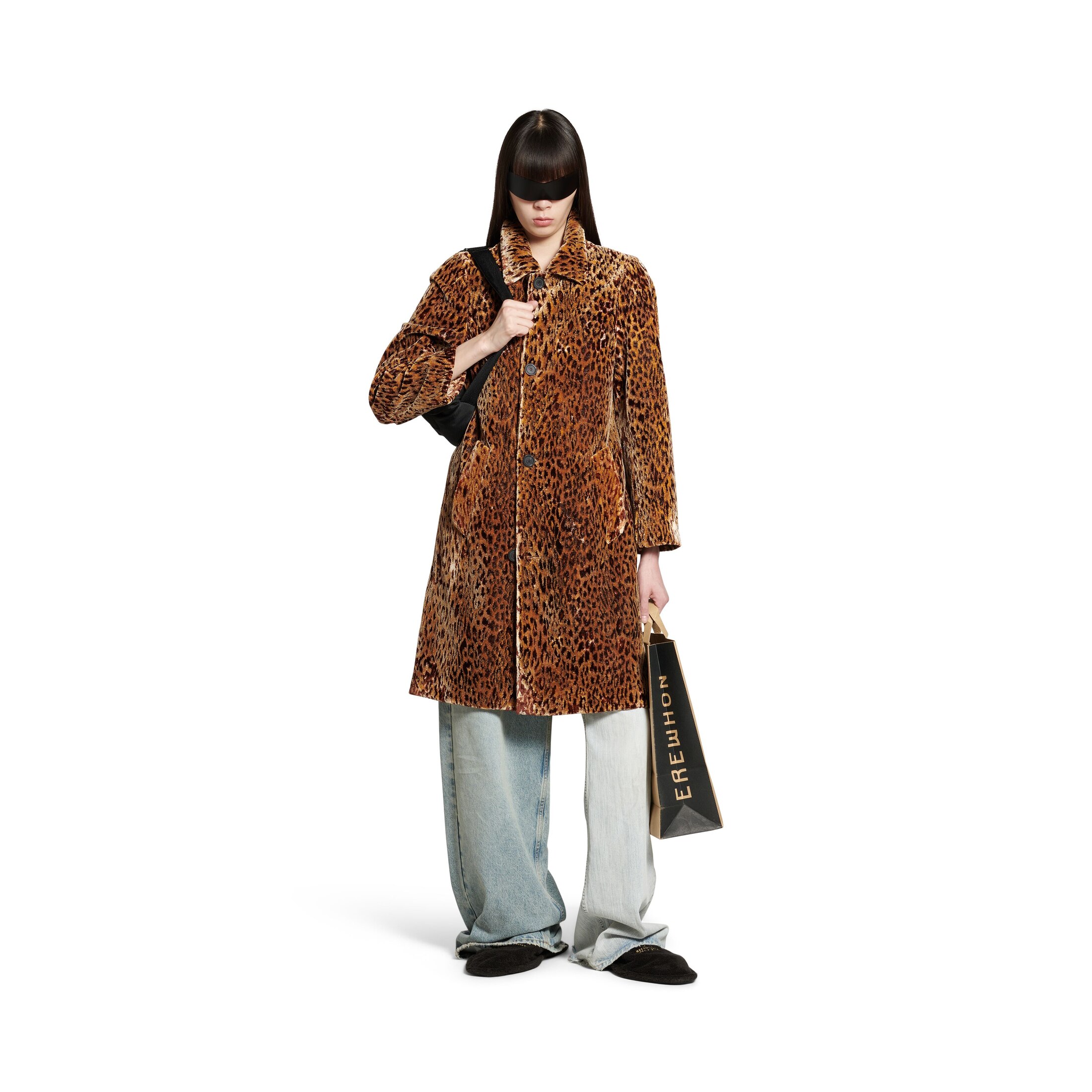 Leopard Shrunk Coat in Brown | Balenciaga US