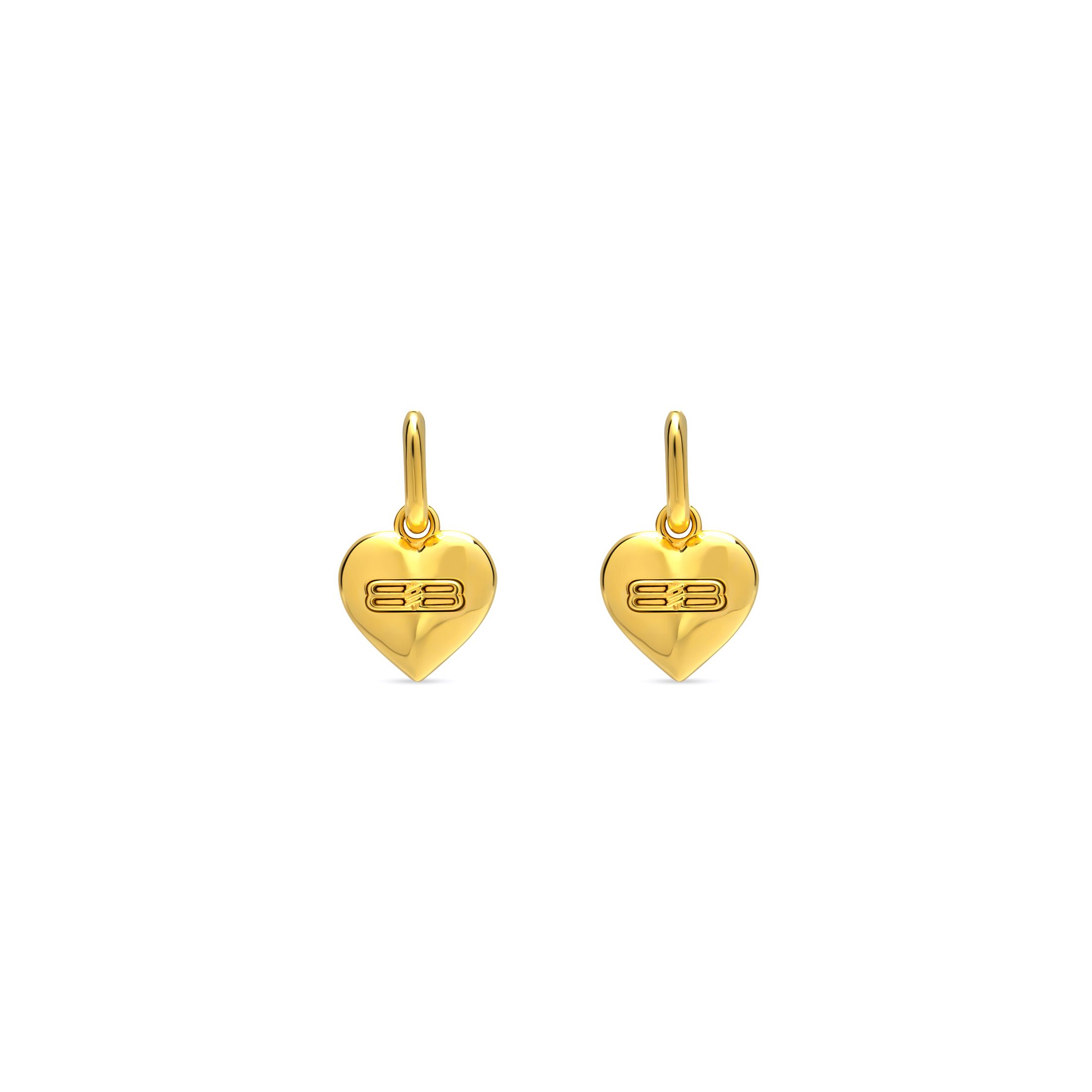 Balenciaga BB Icon Heart Earrings - Gold - Woman - Brass