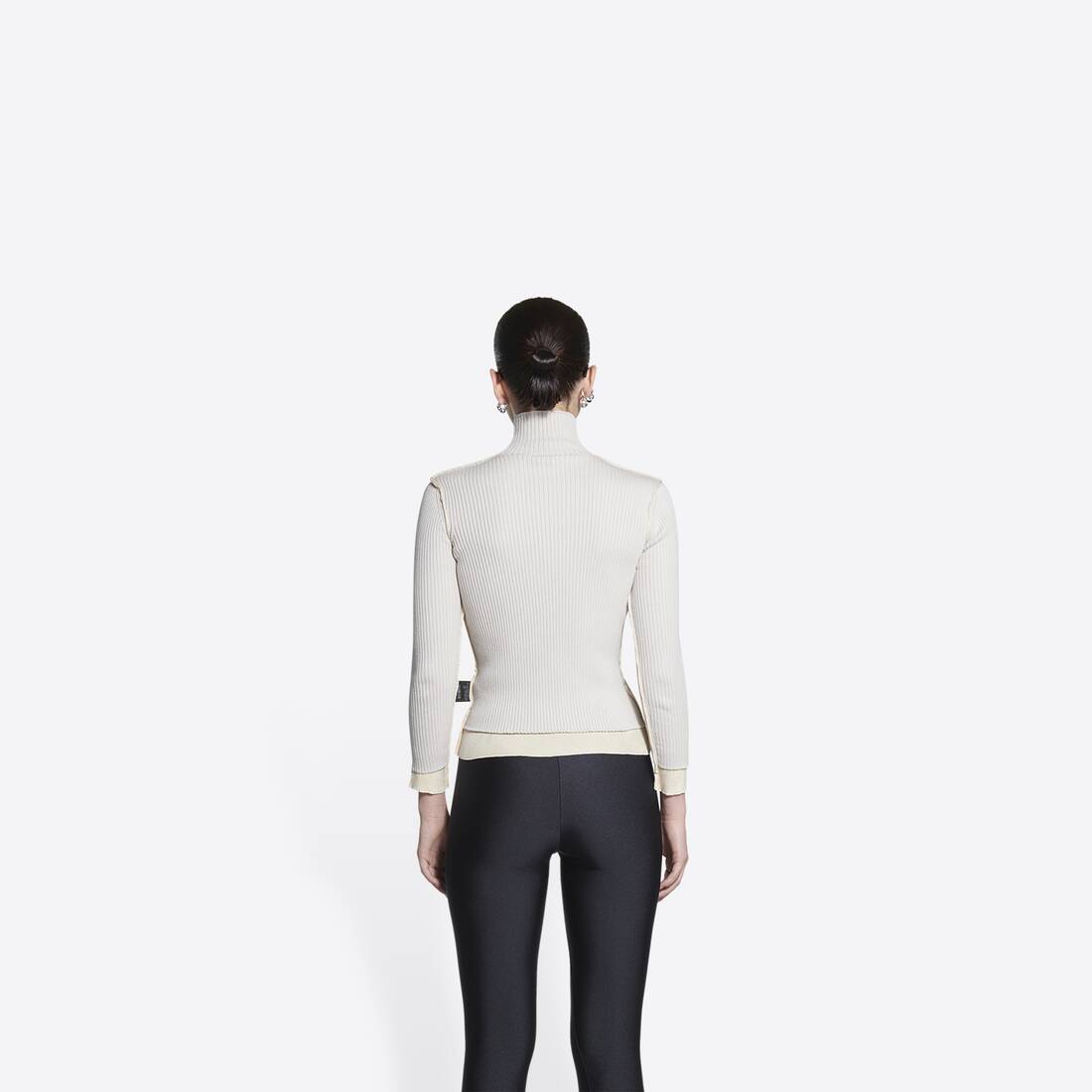 Women's Reversible Fitted Sweater in Beige | Balenciaga United States EN - Image 5
