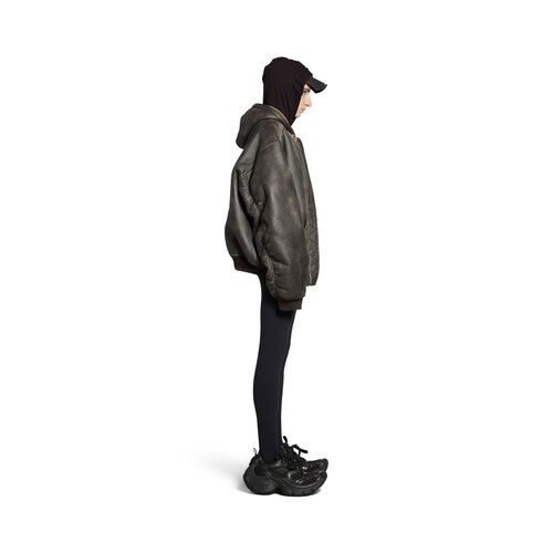 hoodie羊皮大号版型拉链连帽卫衣