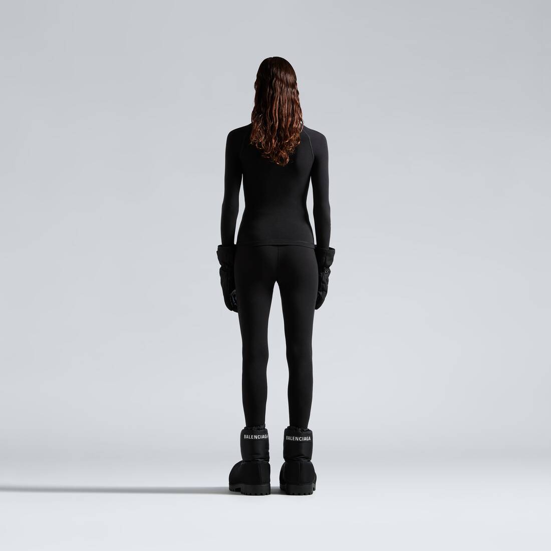 Women's 3b Sports Icon Half Zip Fitted Top in Black | Balenciaga US