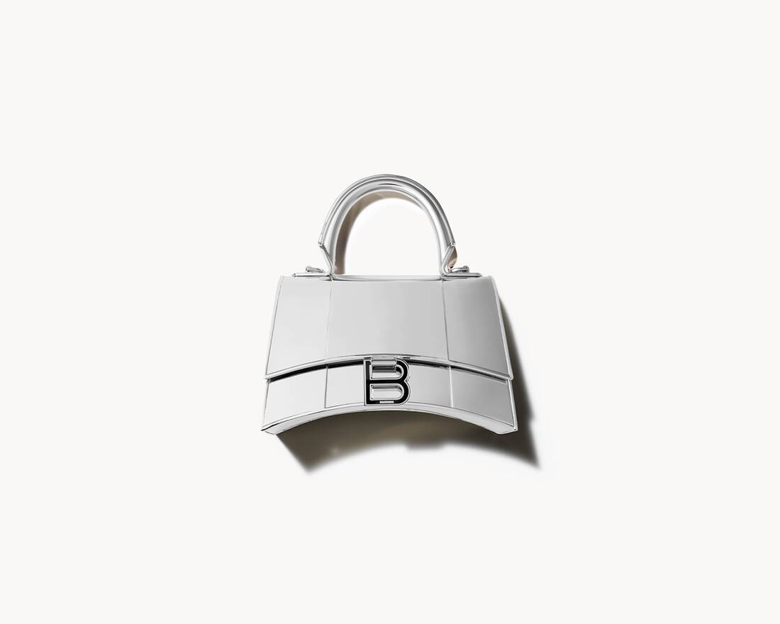 Balenciaga Small Hourglass Embossed White Leather Bag New  eBay