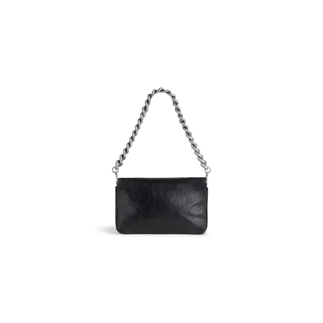 BB Soft Small Flap Leather Shoulder Bag in Black - Balenciaga