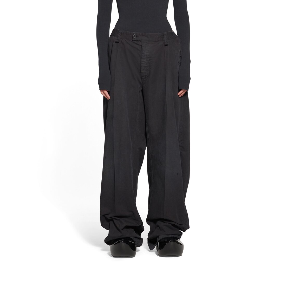 Mens Drawstring Cargo Pants in Black  Balenciaga US