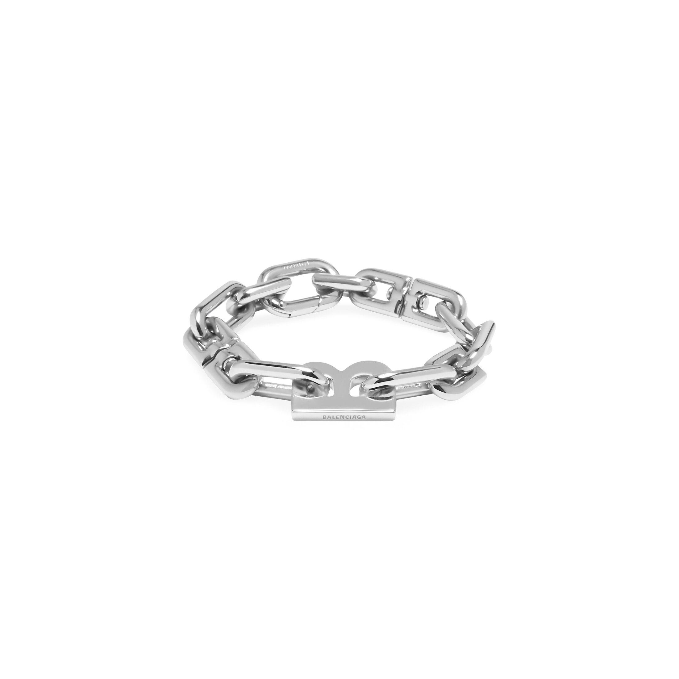 Balenciaga B Chain Thin Bracelet - Silver - Man - S - Brass