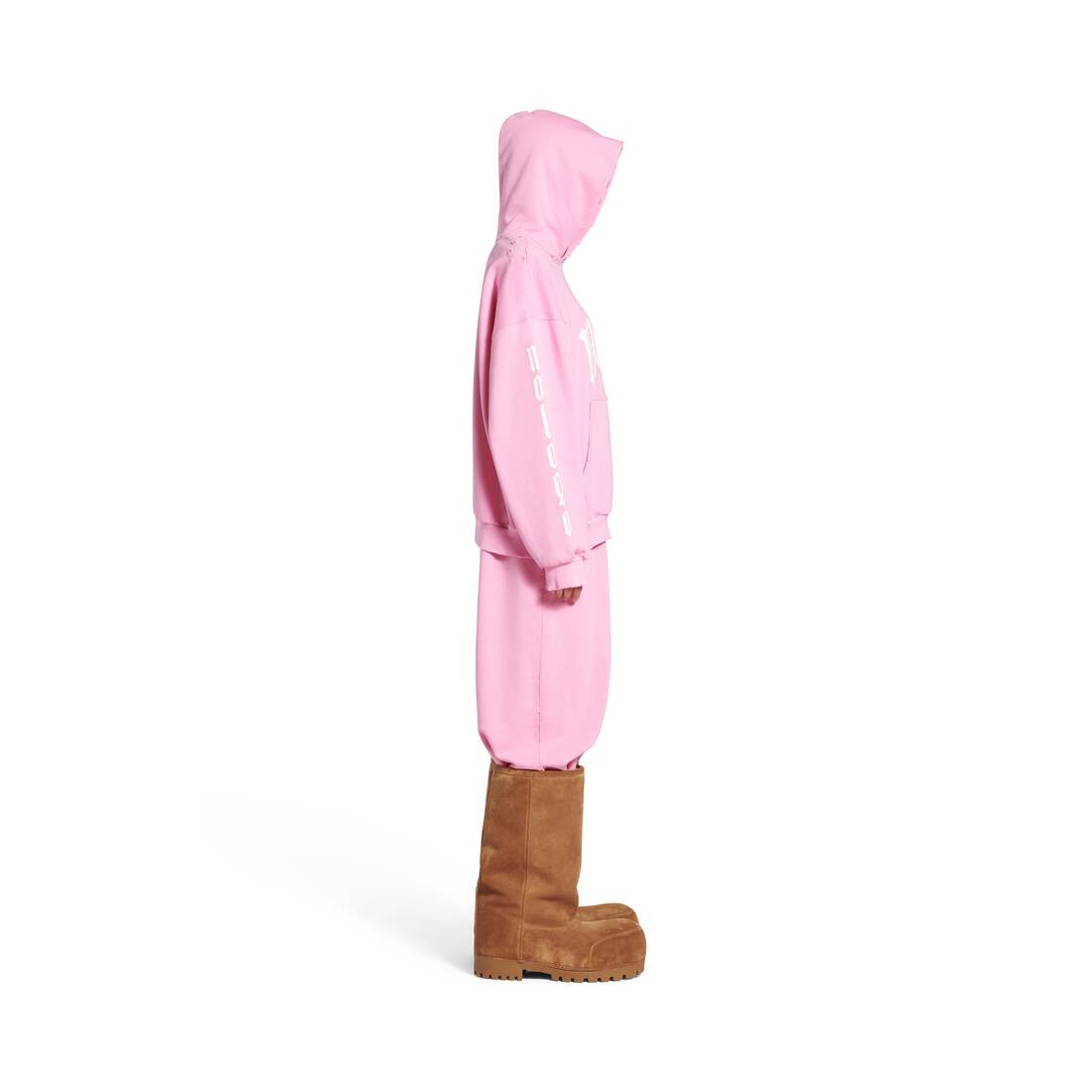 Nologo Hoodie Medium Fit in Light Pink | Balenciaga US