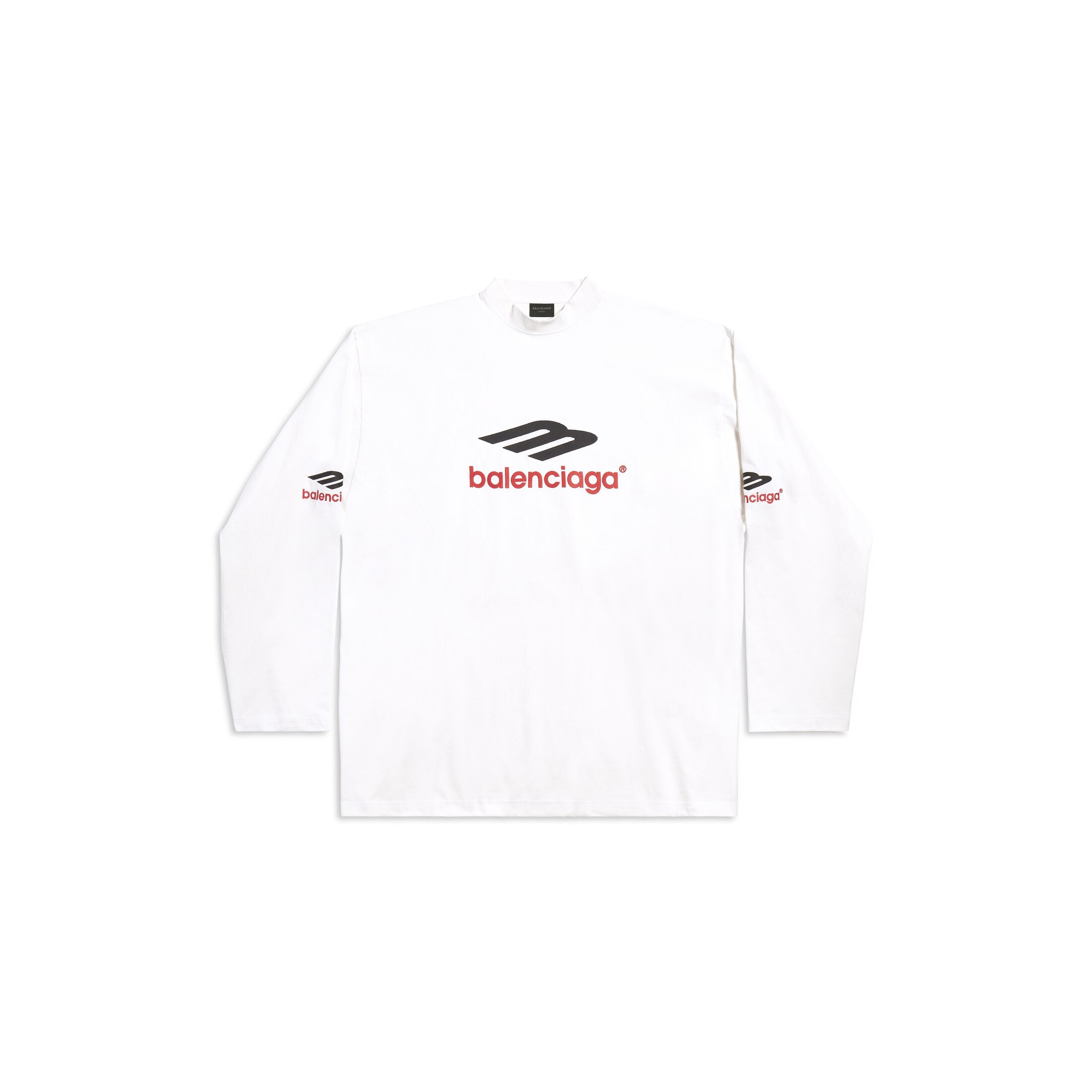 Balenciaga 3B Sports Icon Long Sleeve T-Shirt Oversized - White - Man - 2 - Cotton