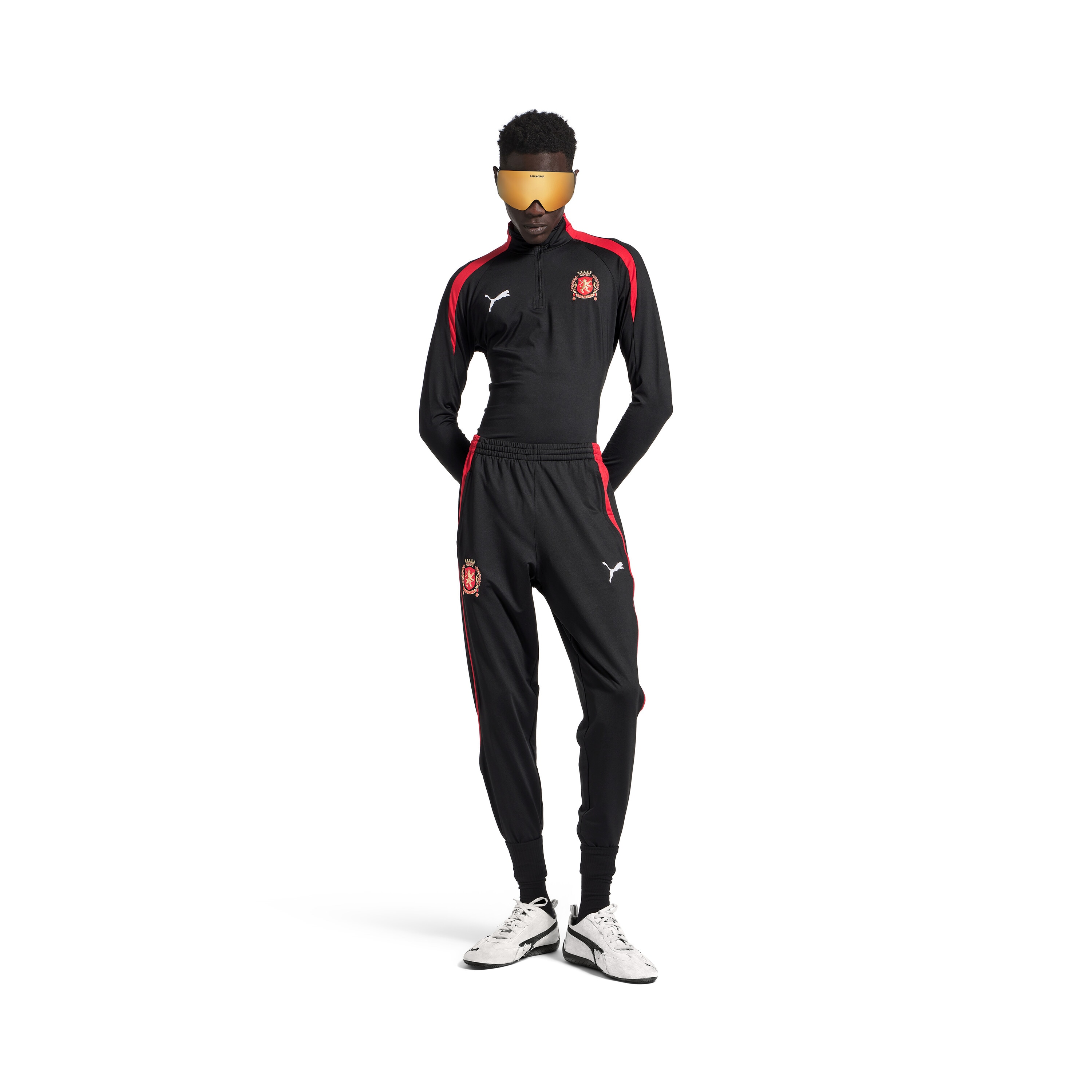 Balenciaga I Puma Half-zip Top in Black/red | Balenciaga US