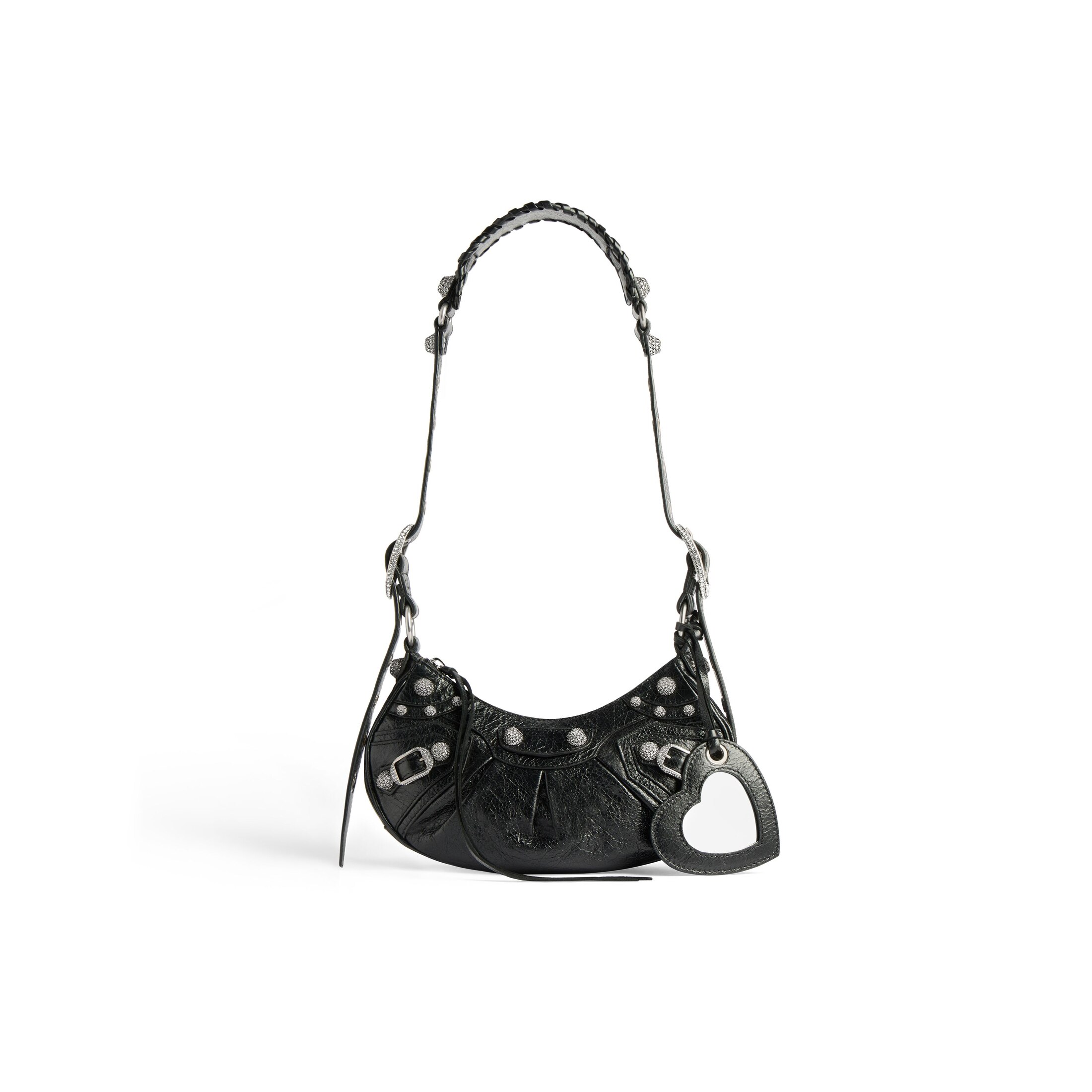 Balenciaga Le Cagole XS Shoulder Bag With Rhinestones - Black - Woman - Lambskin