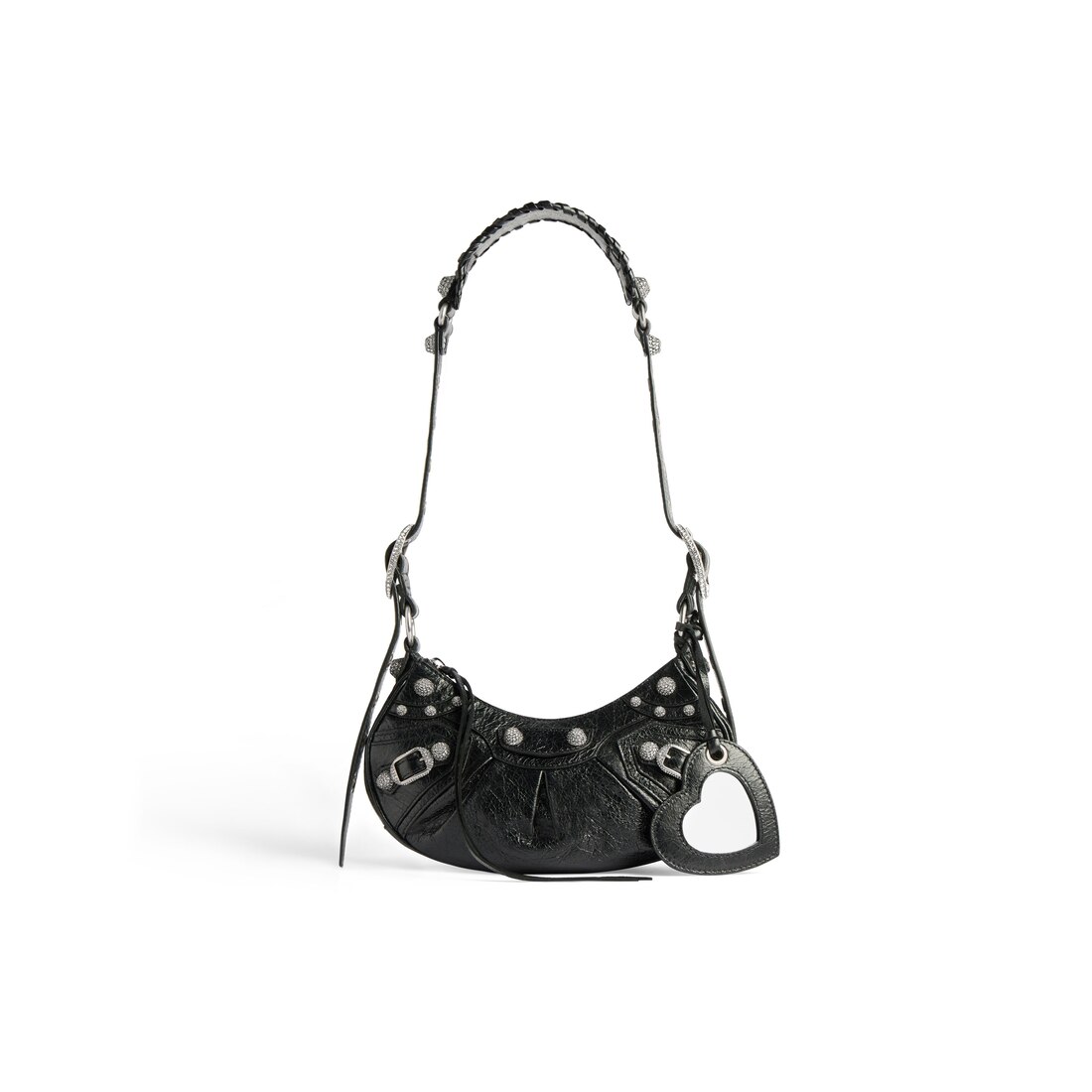 Women's Le Cagole Xs Shoulder Bag With Rhinestones in Black | Balenciaga US