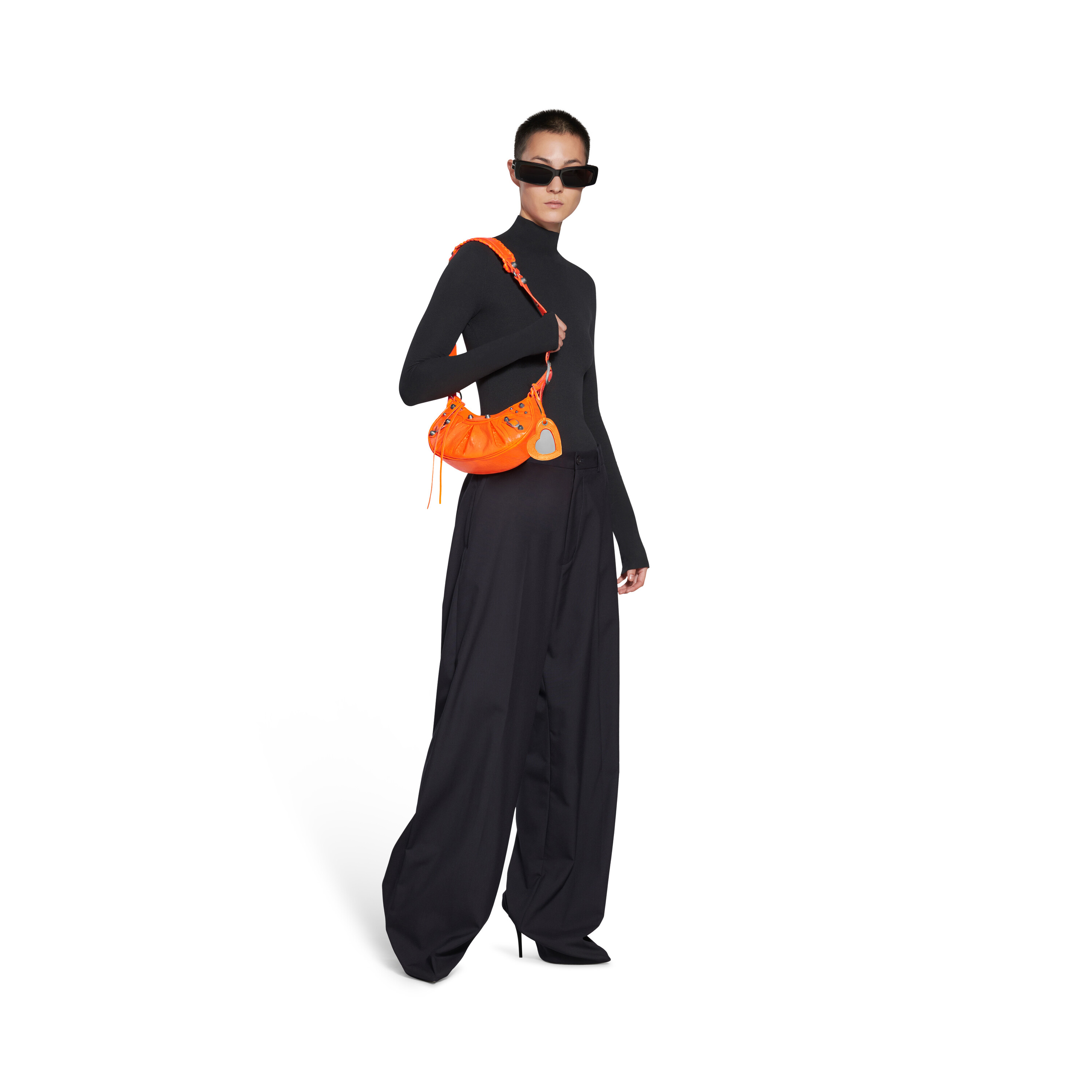 Women's Le Cagole Xs Shoulder Bag in Fluo Orange | Balenciaga US