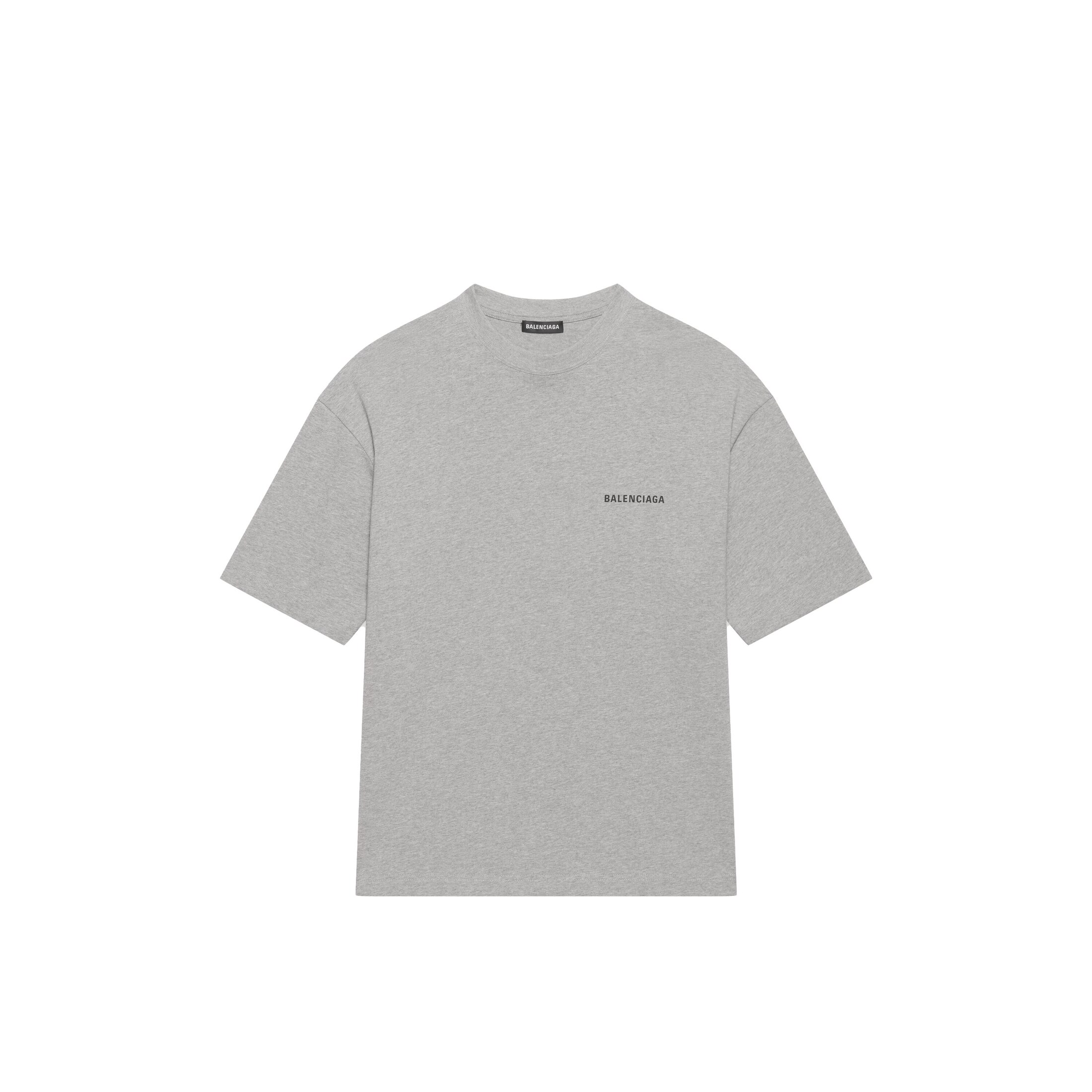 Balenciaga T-shirt Logo Medium Fit - Grigio E Argento - Uomo - L - Cotone