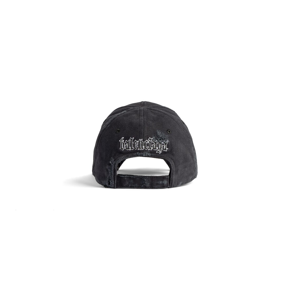 ハット BALENCIAGA BLACKLETTER SCRIPT HAT IN BLACK DELAVE Blackletter Script Cap in Black Faded | Balenciaga US