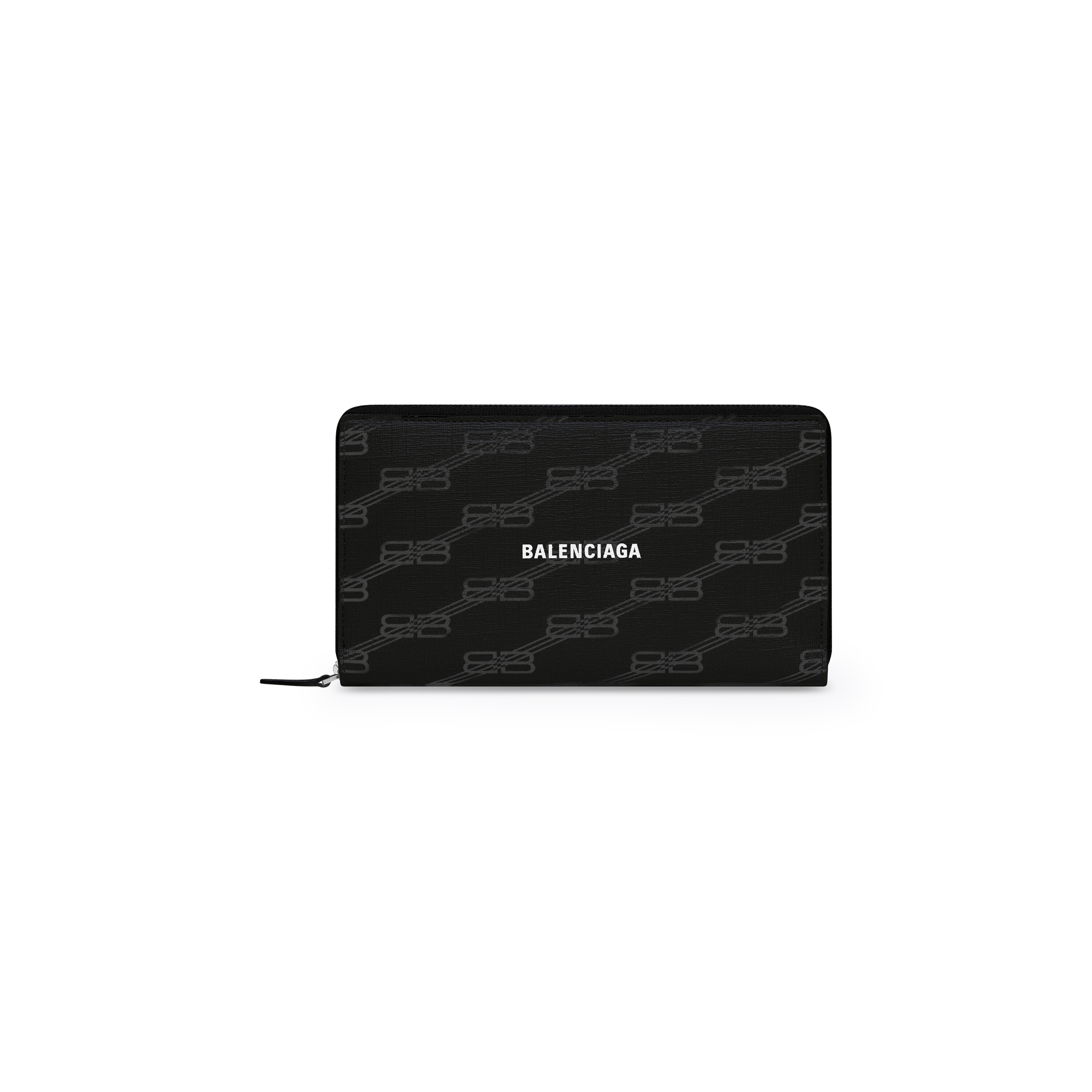 Balenciaga Signature Card Holder Bb Monogram Coated Canvas And Allover Logo