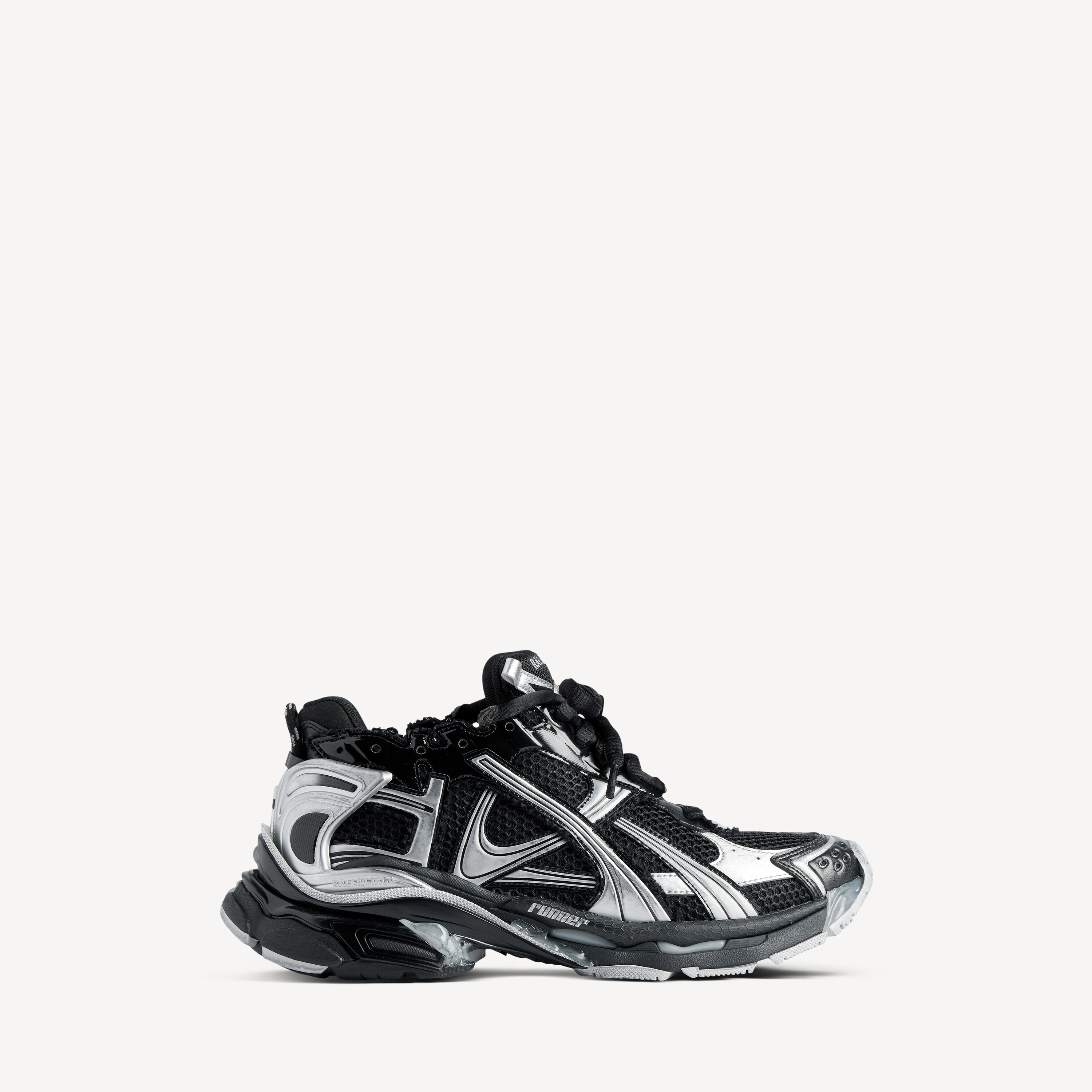 Men's Runner Sneaker in Black/silver Balenciaga US - Main Image