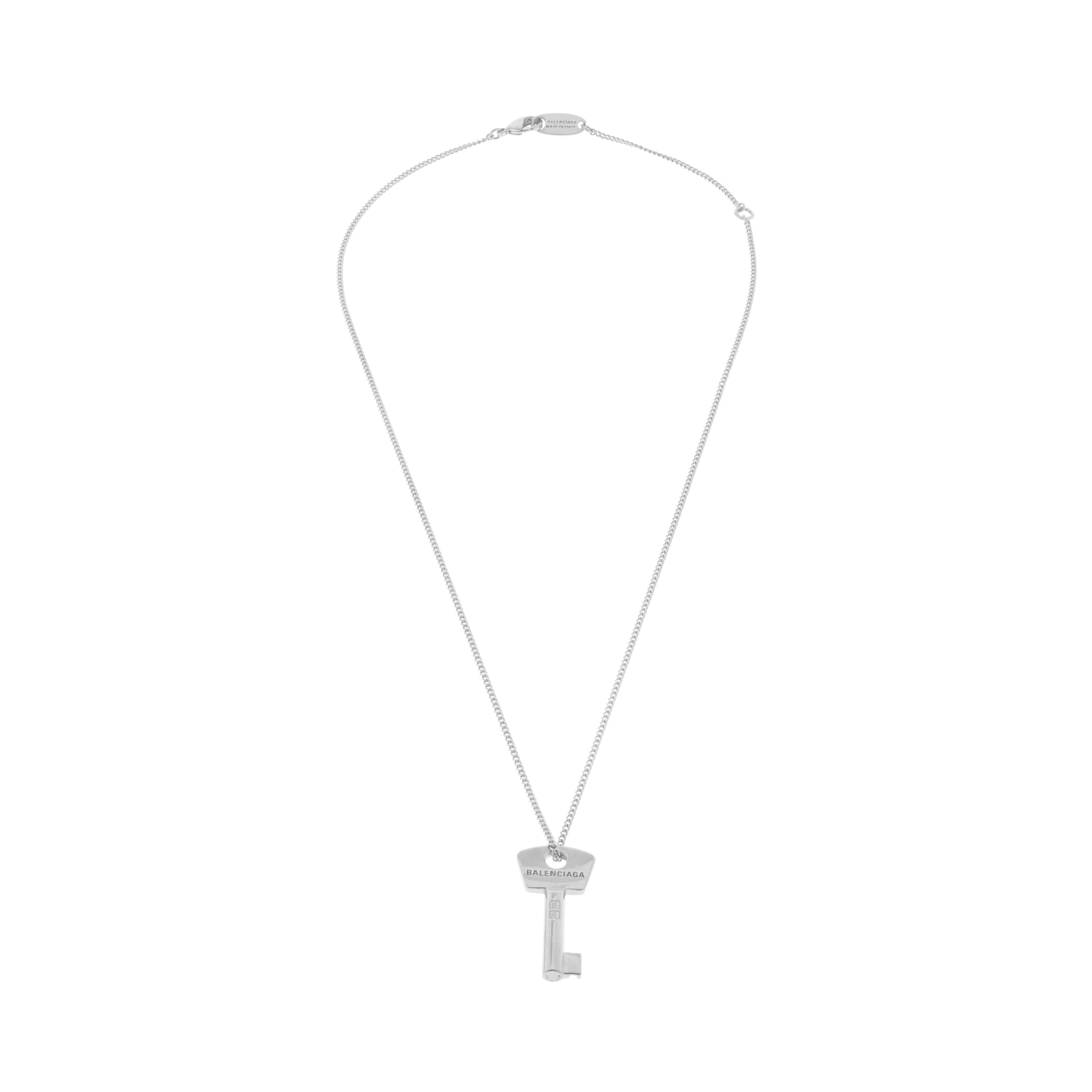 Balenciaga Amour Key Necklace - Silver - Unisex - Brass