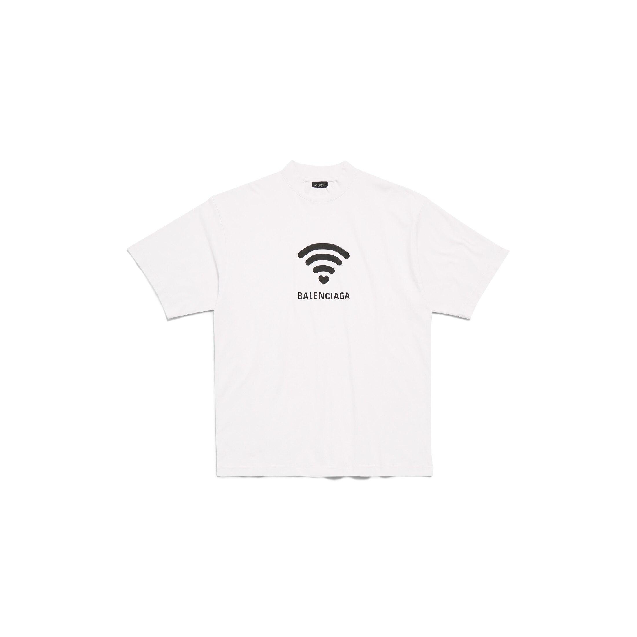 Balenciaga Lo_ve T-Shirt Medium Fit - White - Unisex - - Cotton