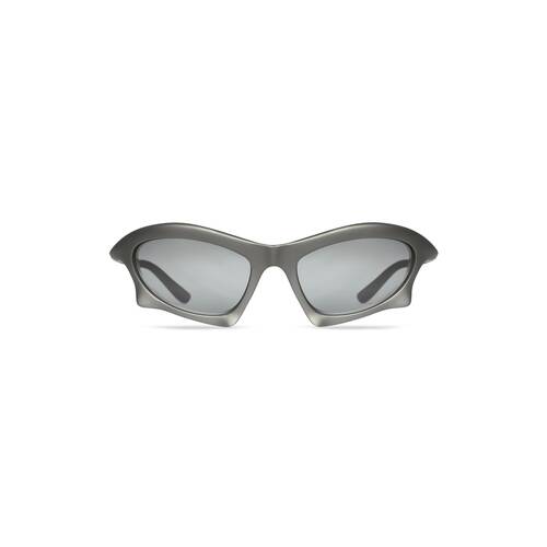 Bat Rectangle Sunglasses in Silver | Balenciaga US