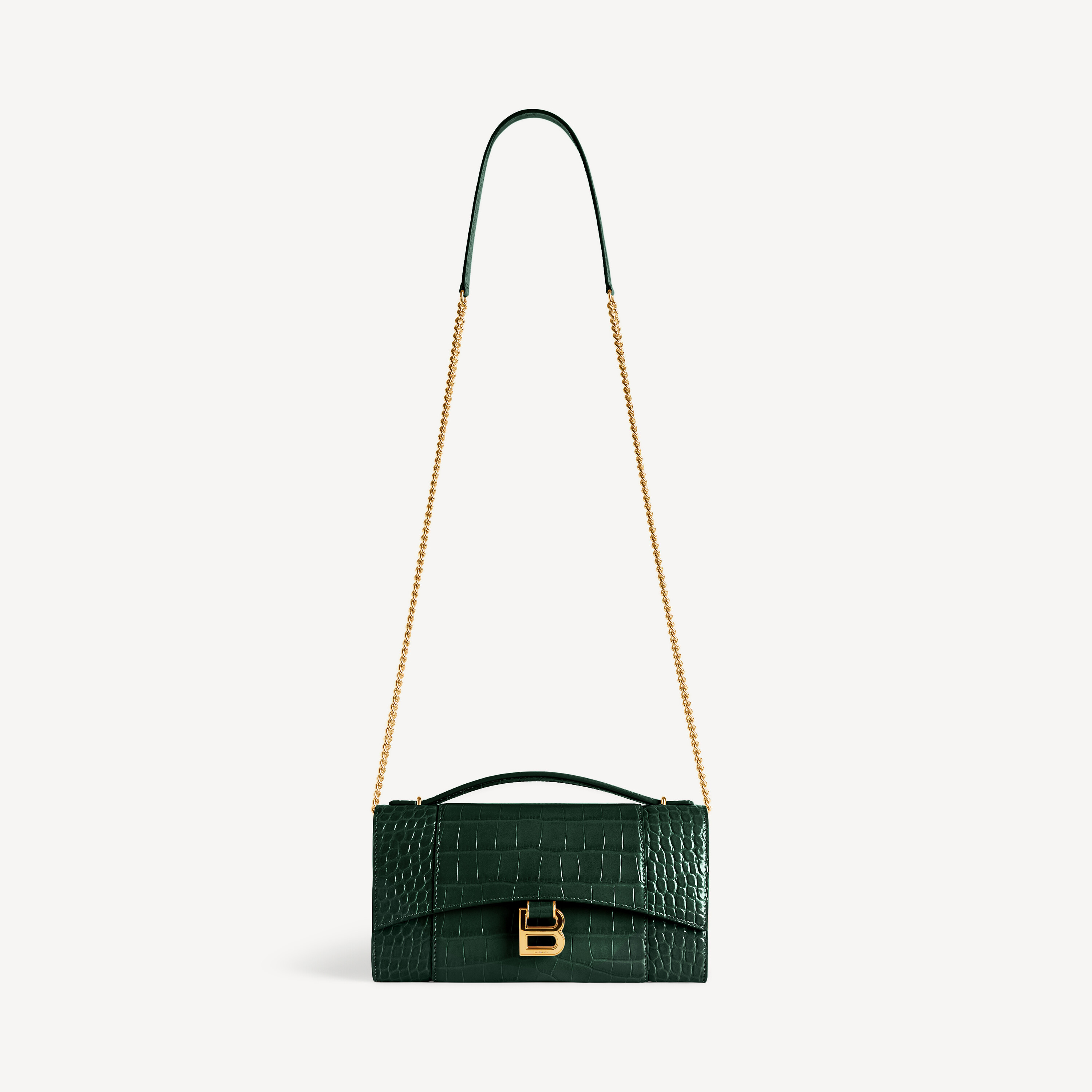 Pochette Con Catena Hourglass da Donna in Verde Bosco Balenciaga IT
