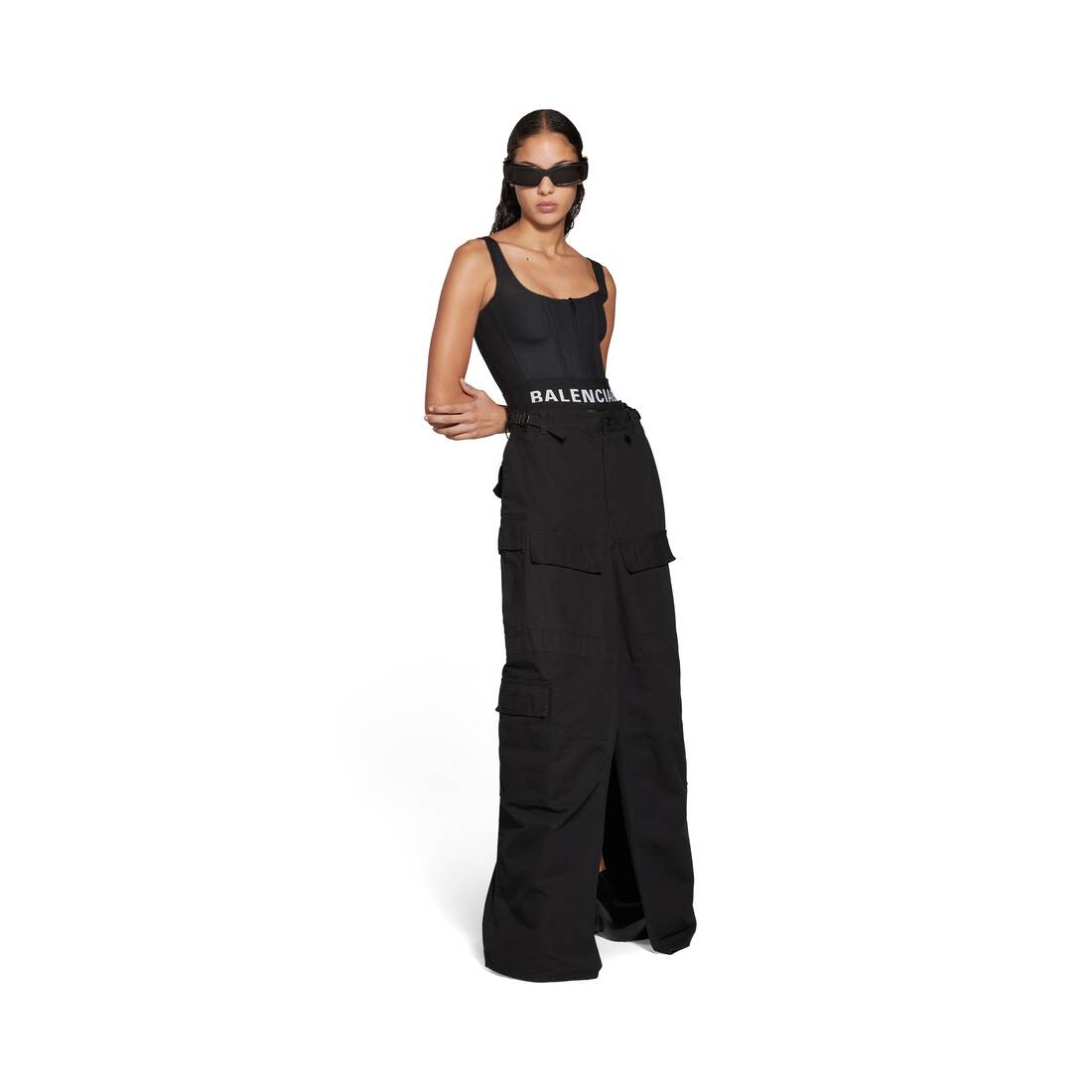 Uitpakken elegant calcium Women's Apron Cargo Pants Skirt in Black | Balenciaga US