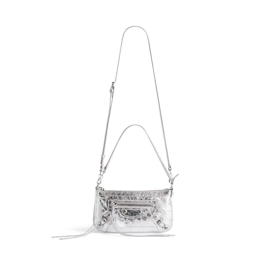 セール!!BALENCIAGA★771718 Women's Le City Pouch On Strap in Silver | Balenciaga US