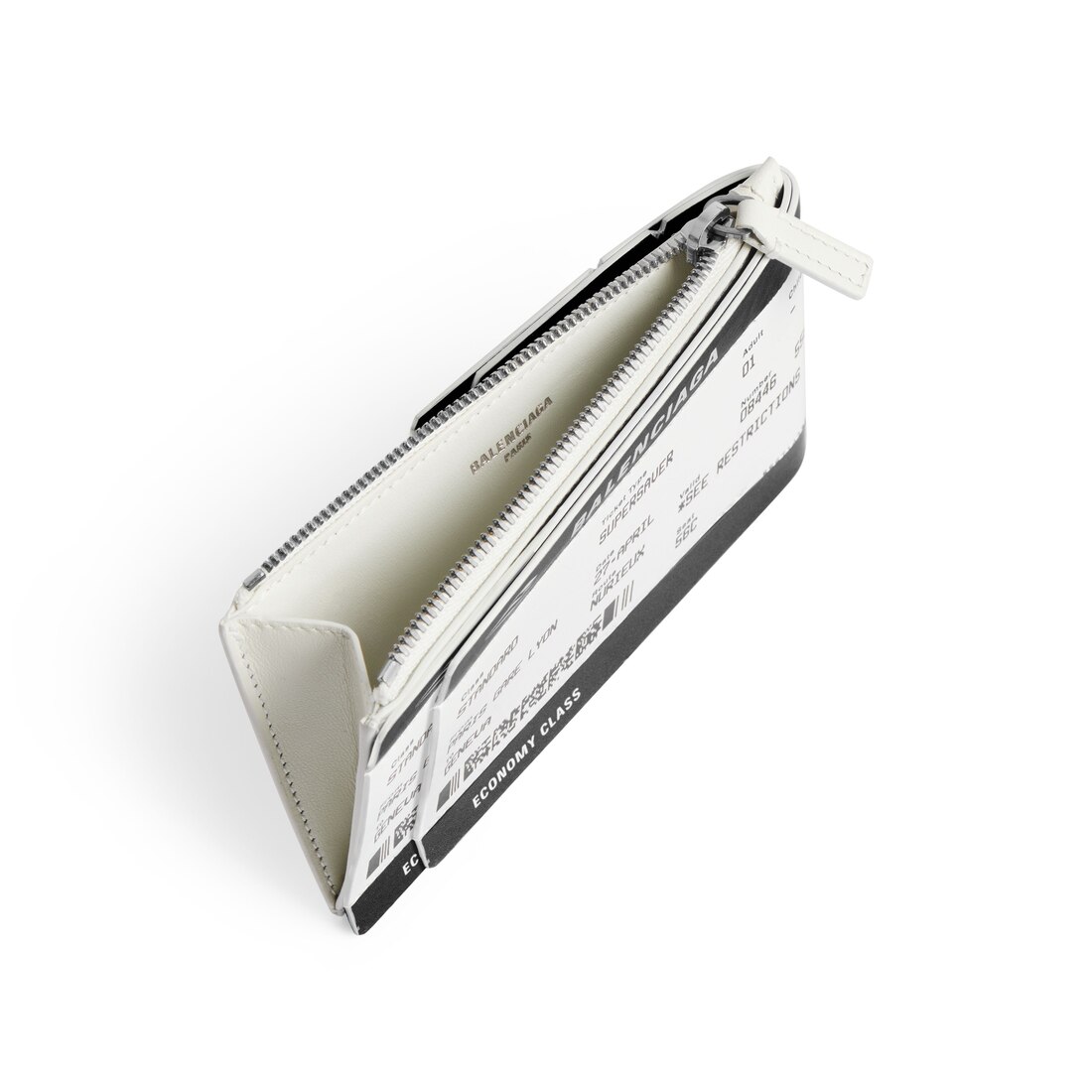 Men's Passport Boarding Pass Long Coin And Card Holder in Black/white