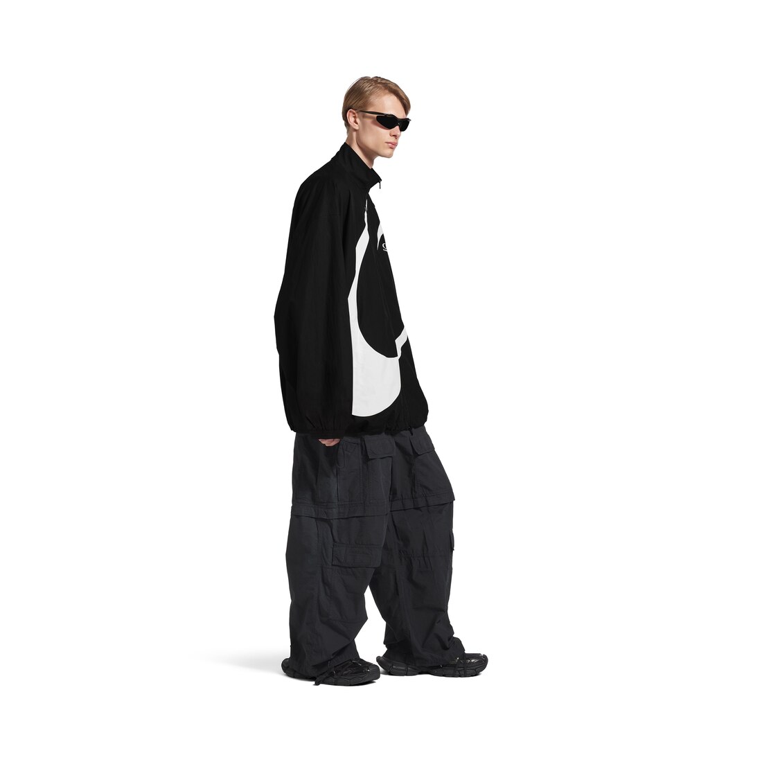 Men's Loop Sports Icon Tracksuit Jacket in Black | Balenciaga US