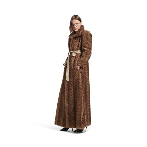 animal-free fur maxi coat