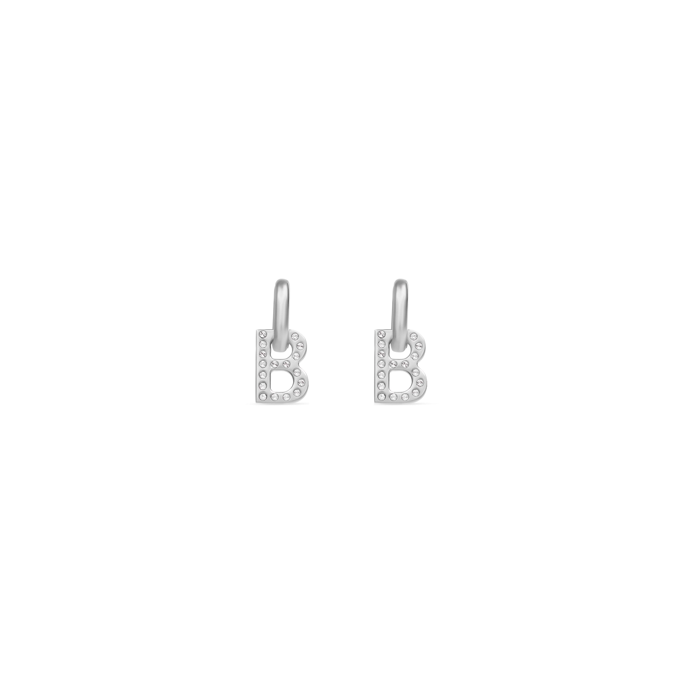 Balenciaga B Chain XS Earrings - Silver - Women's - Brass, Glass