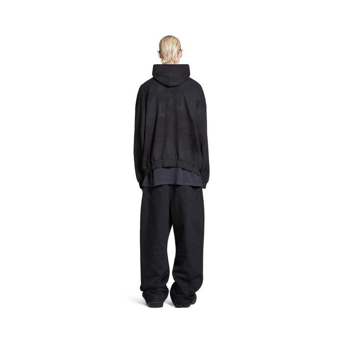 Skater Hoodie Oversized in Black Faded | Balenciaga US