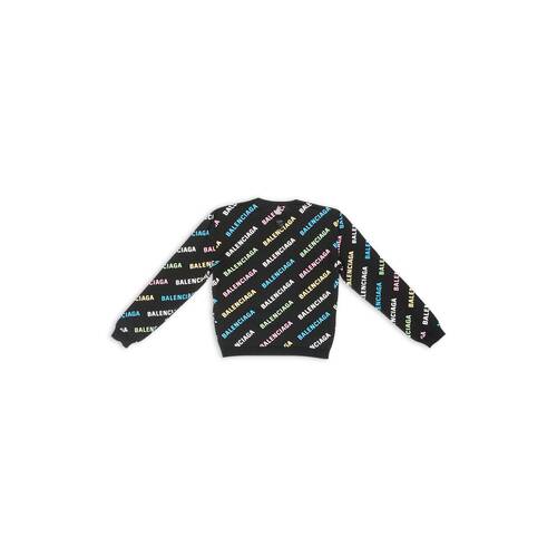 allover logo crop long sleeve sweater