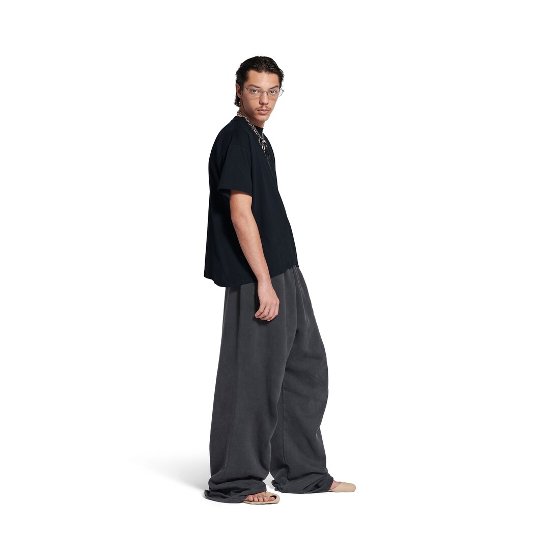 Men's Balenciaga I Automobili Lamborghini Oversized Sweatpants in Black Faded
