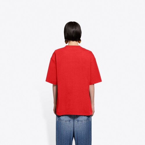 red balenciaga shirt