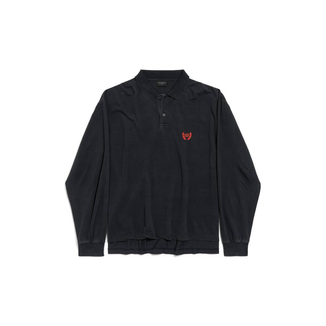 Men's Laurel Classic Long Sleeve Regular Polo in Faded Black