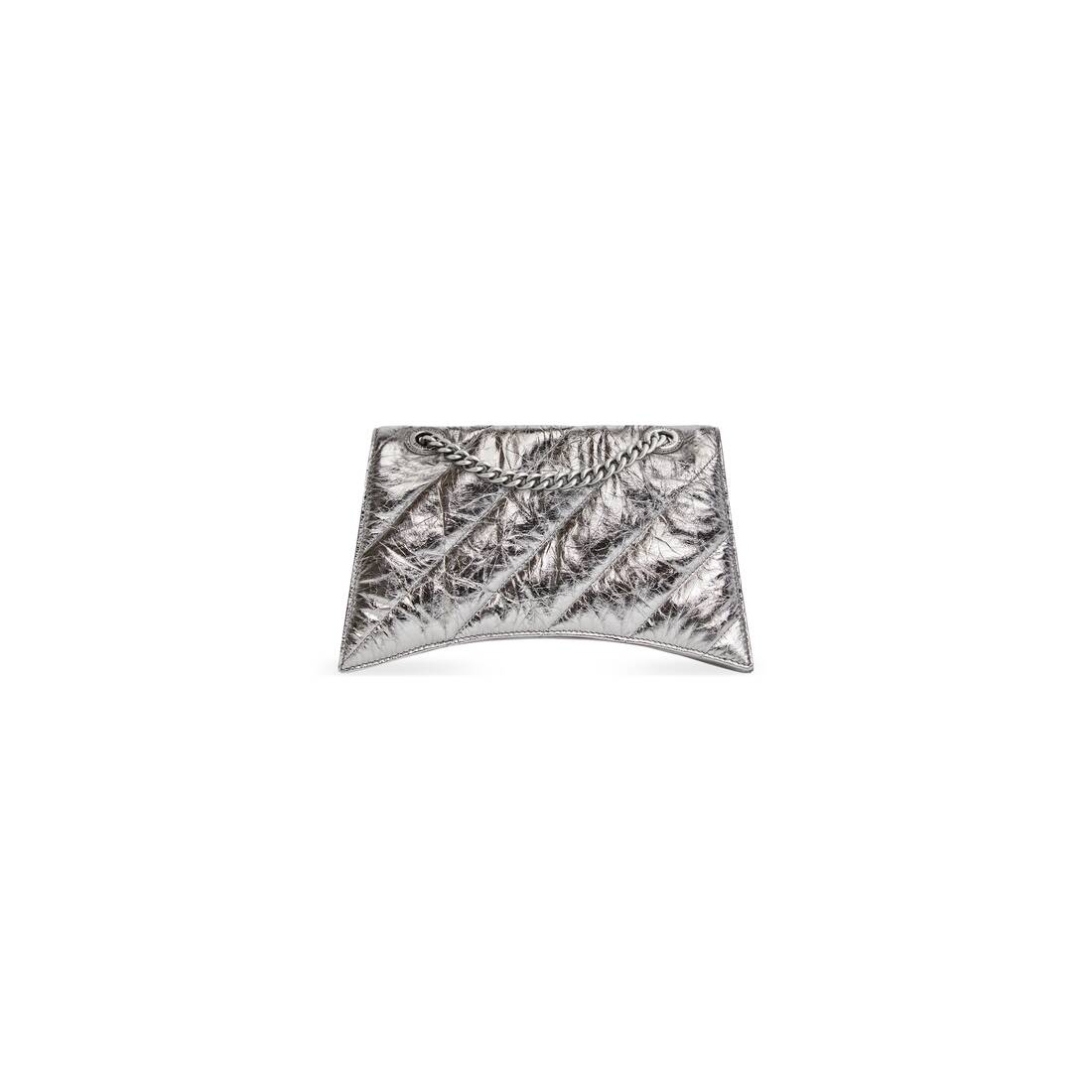 Women's crush small chain bag metallized in dark grey - Balenciaga