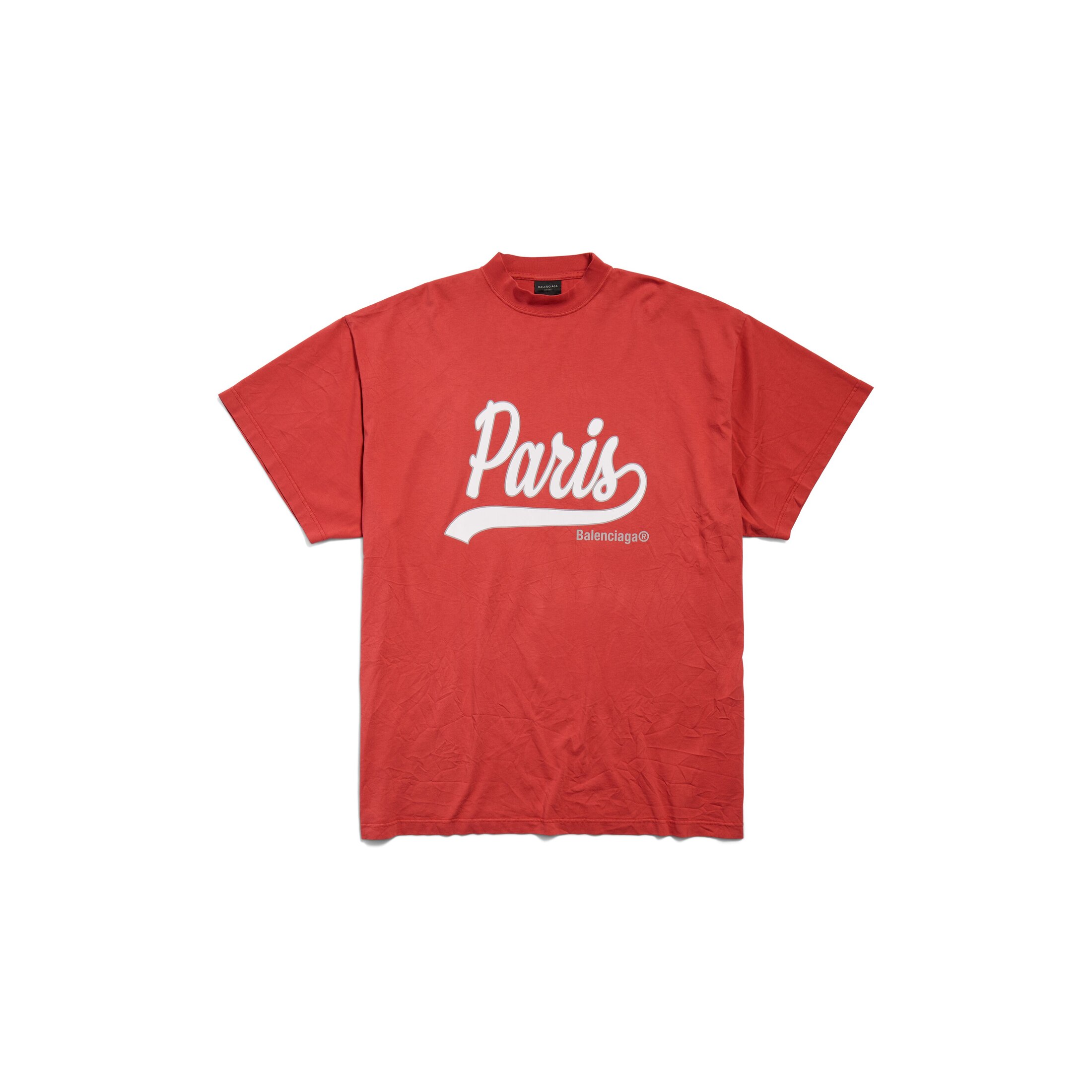 Balenciaga T-Shirt Enjoy Paris Oversize - Rosso - Unisex - 1 - Tessuto Principale: 100% Cotone - Profilo: 97% Cotone, 3% Elastan