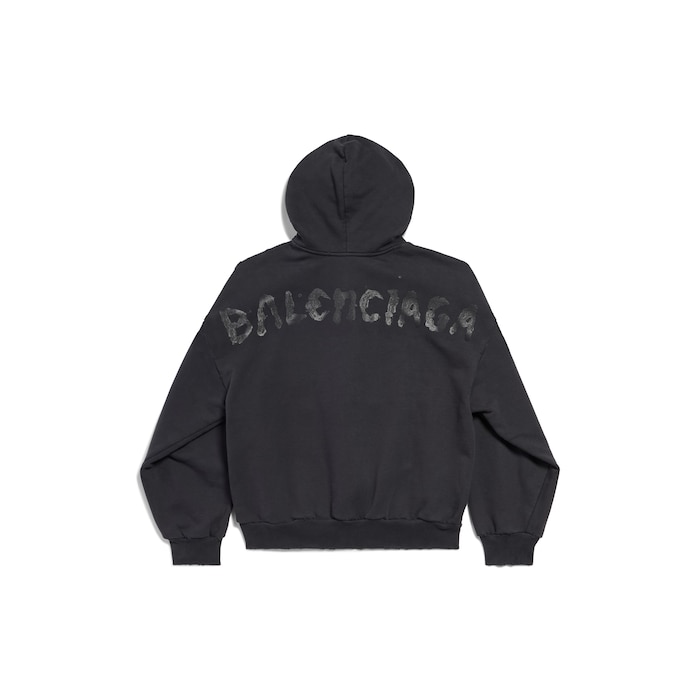 painted zip-up hoodie regular fit