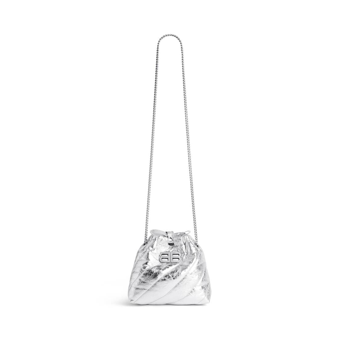 Women's Crush Xs Tote Bag Metallized Quilted in Silver